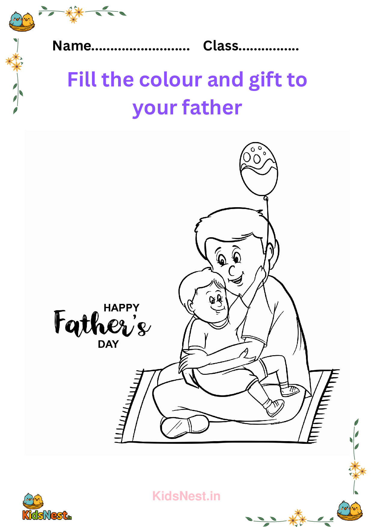 Father's Day Coloring Page | Free Printable for Kids