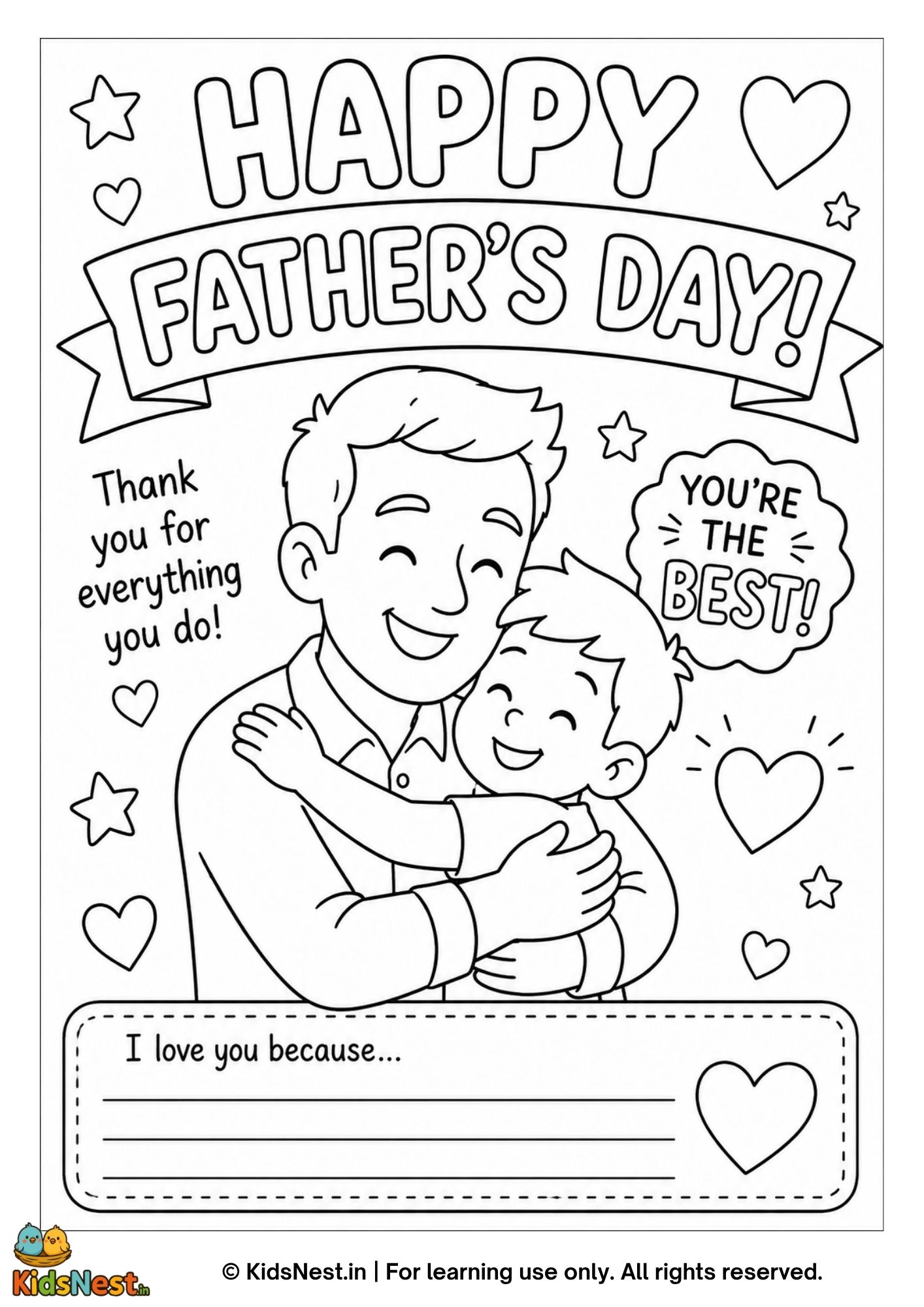 Free Father's Day Coloring Pages for Kids | Printable Activity