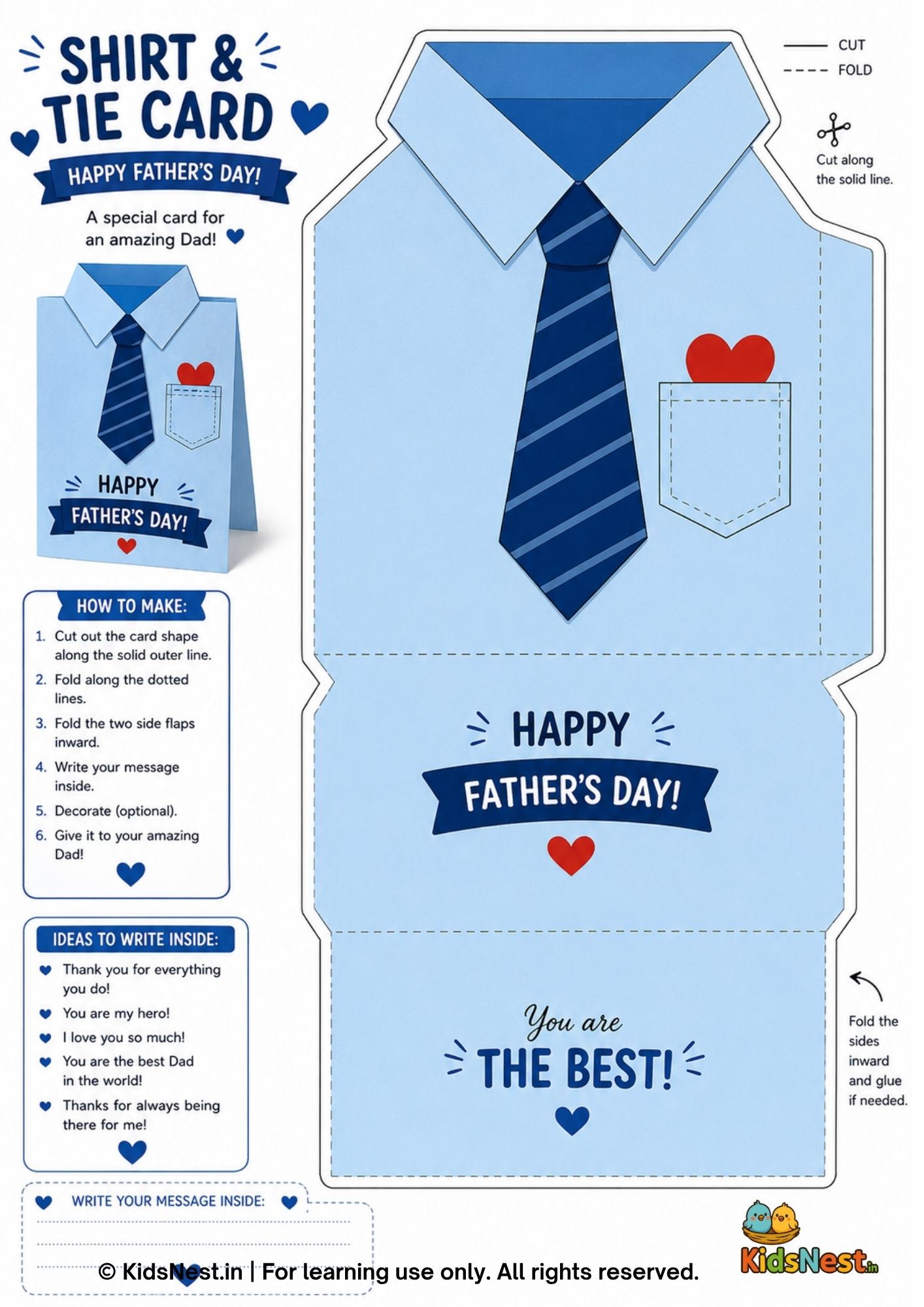 Father's Day Shirt and Tie Card Craft for Kids | Easy DIY
