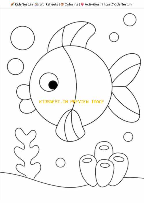 Free Printable Fish Coloring Page for Kids & Toddlers