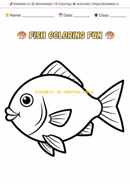 Printable Fish Coloring Page for Kids | Free Activity