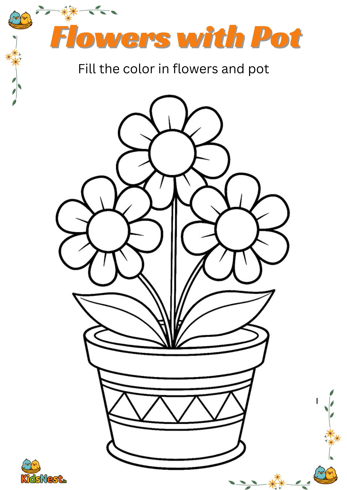 Free Flower Coloring Page - Printable Kids Activity