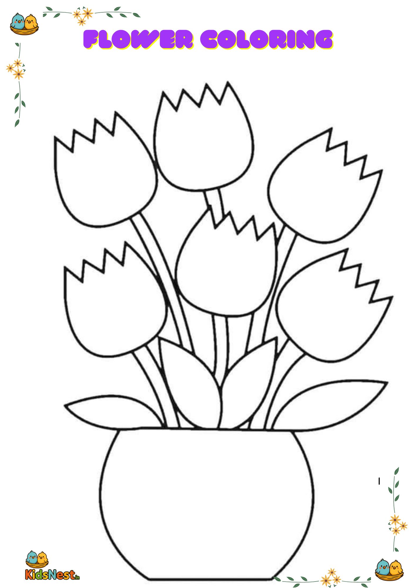 Flower Coloring Pages for Kids - Free Printable Activities