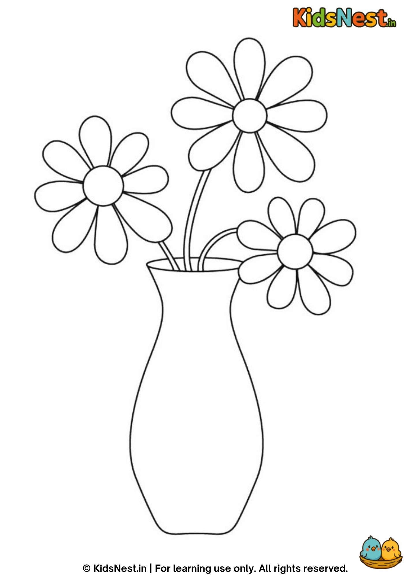 Flower Pots Coloring Page for Kids | Printable Activity