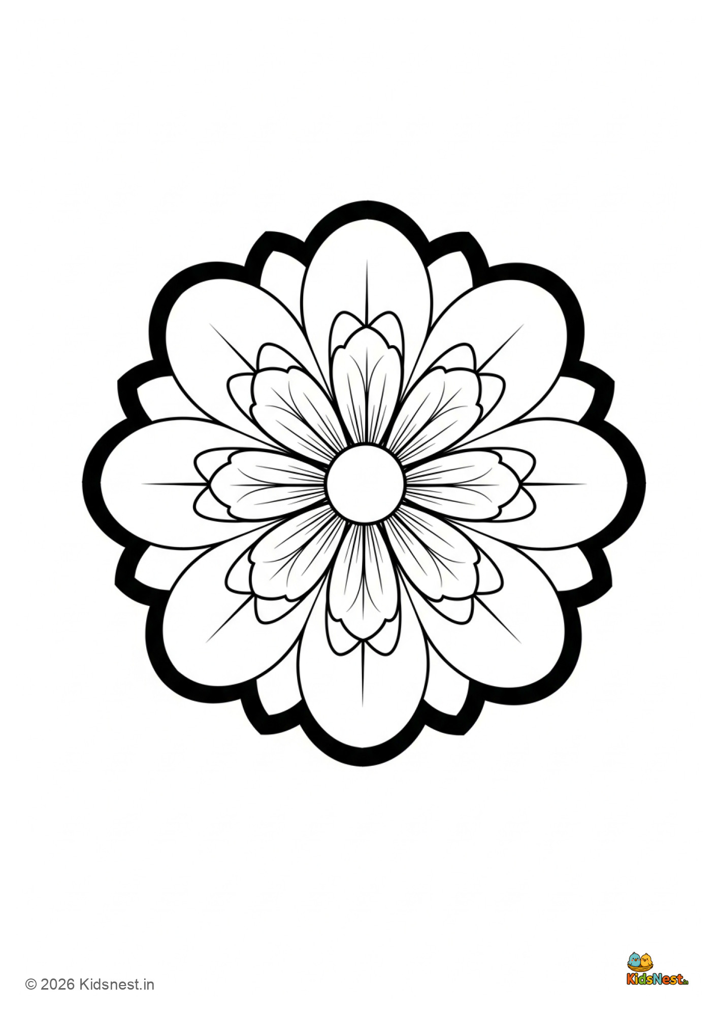 Flower Power Mandala Coloring Page | Printable Kids Activity