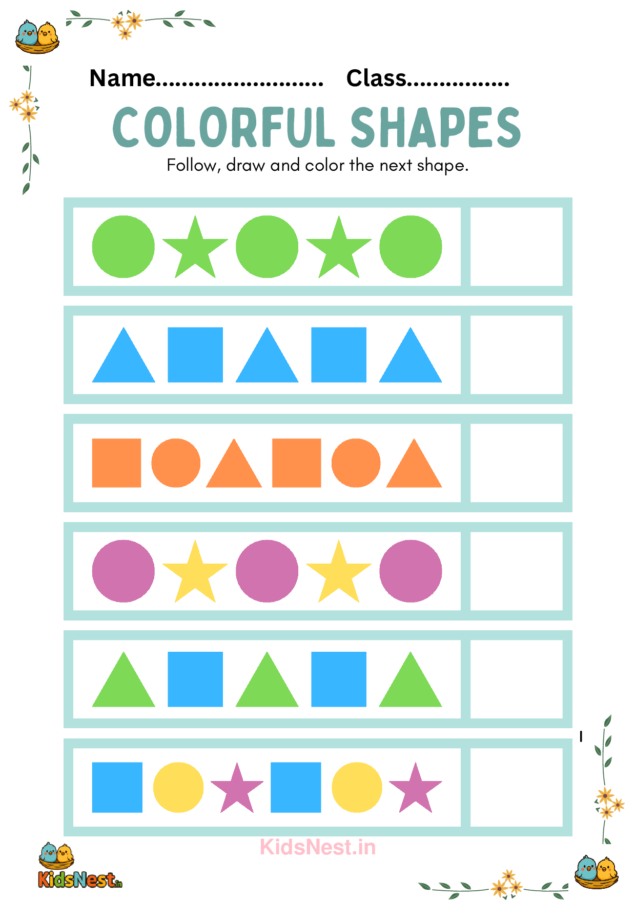 Shapes Activity: Draw, Color & Learn | Kids Printable Worksheet