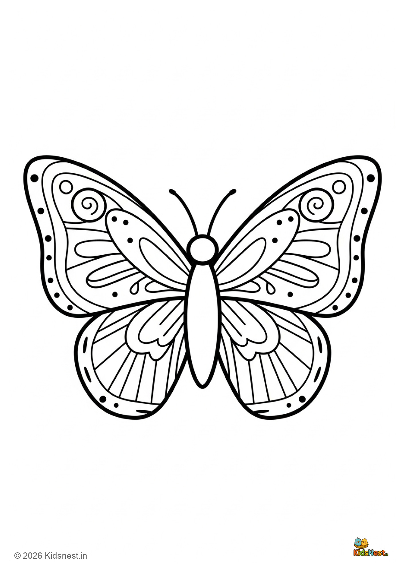 Free Butterfly Coloring Page for Kids | Printable Activity