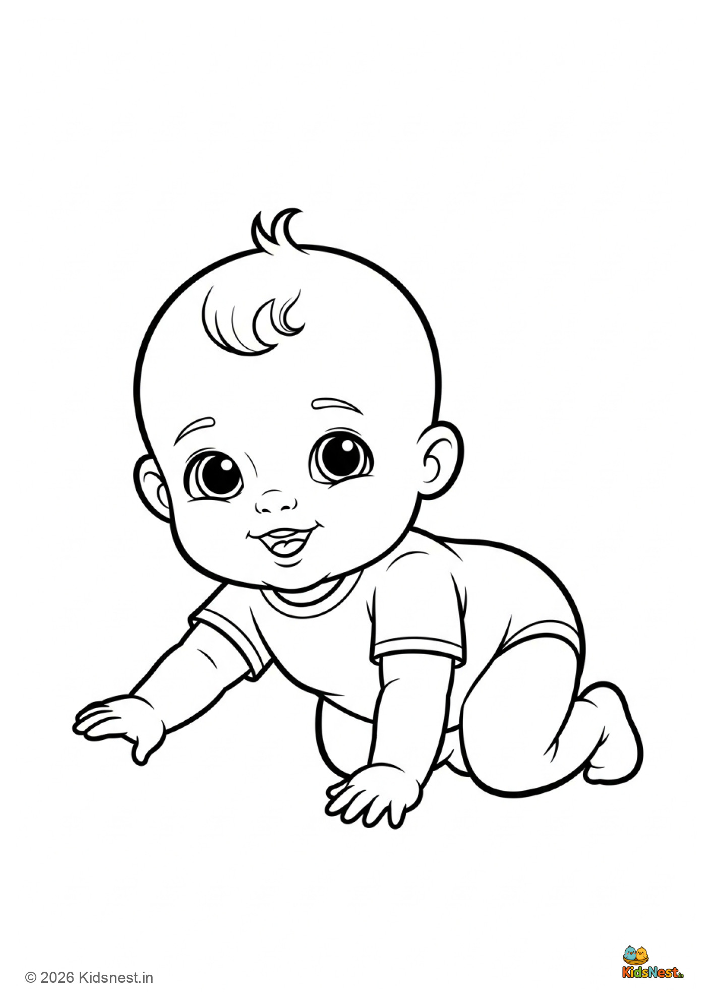 Free Cute Baby Colouring Page for Kids | Printable Activity