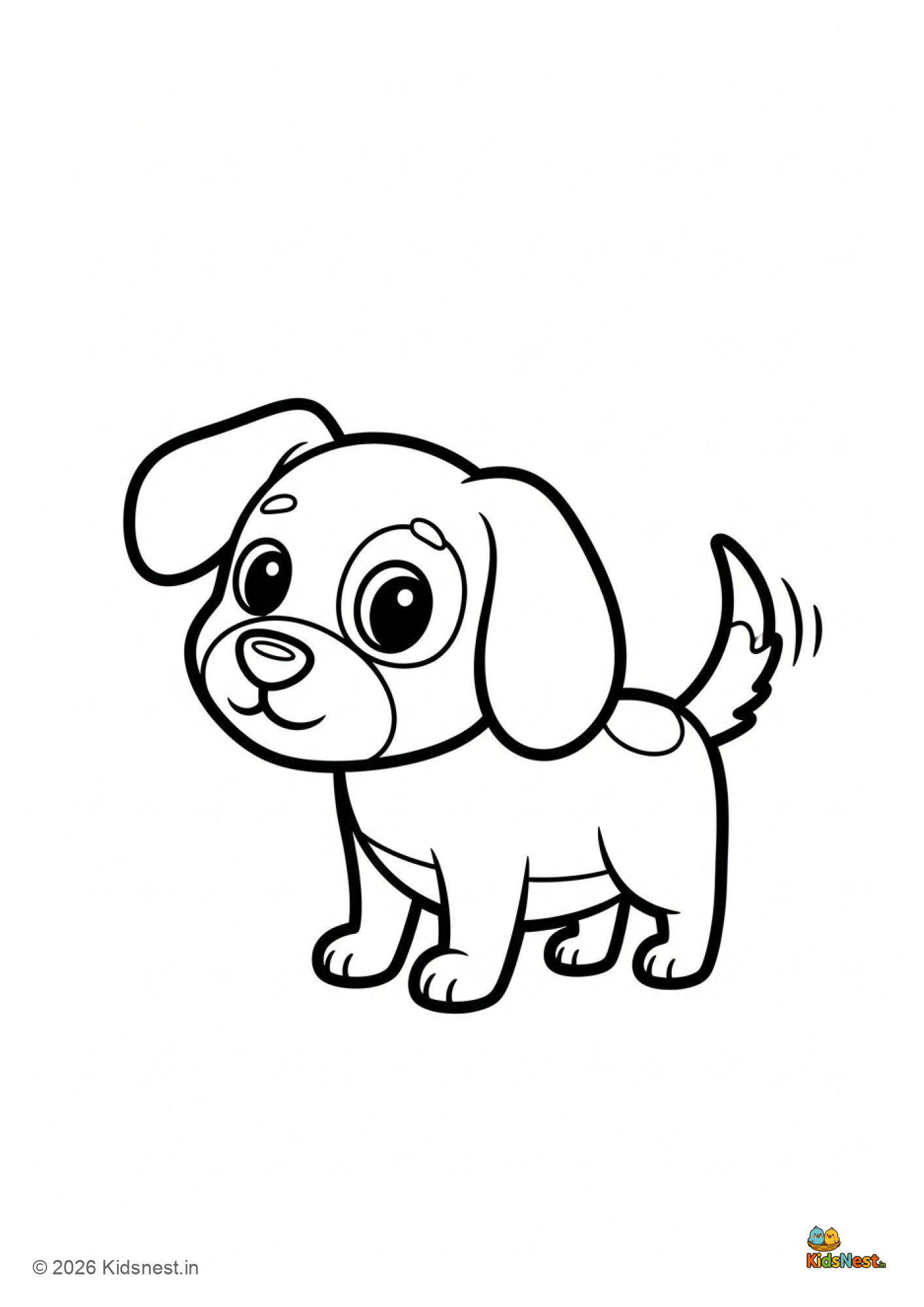 Free Cute Dog Coloring Page for Kids | Printable Activity