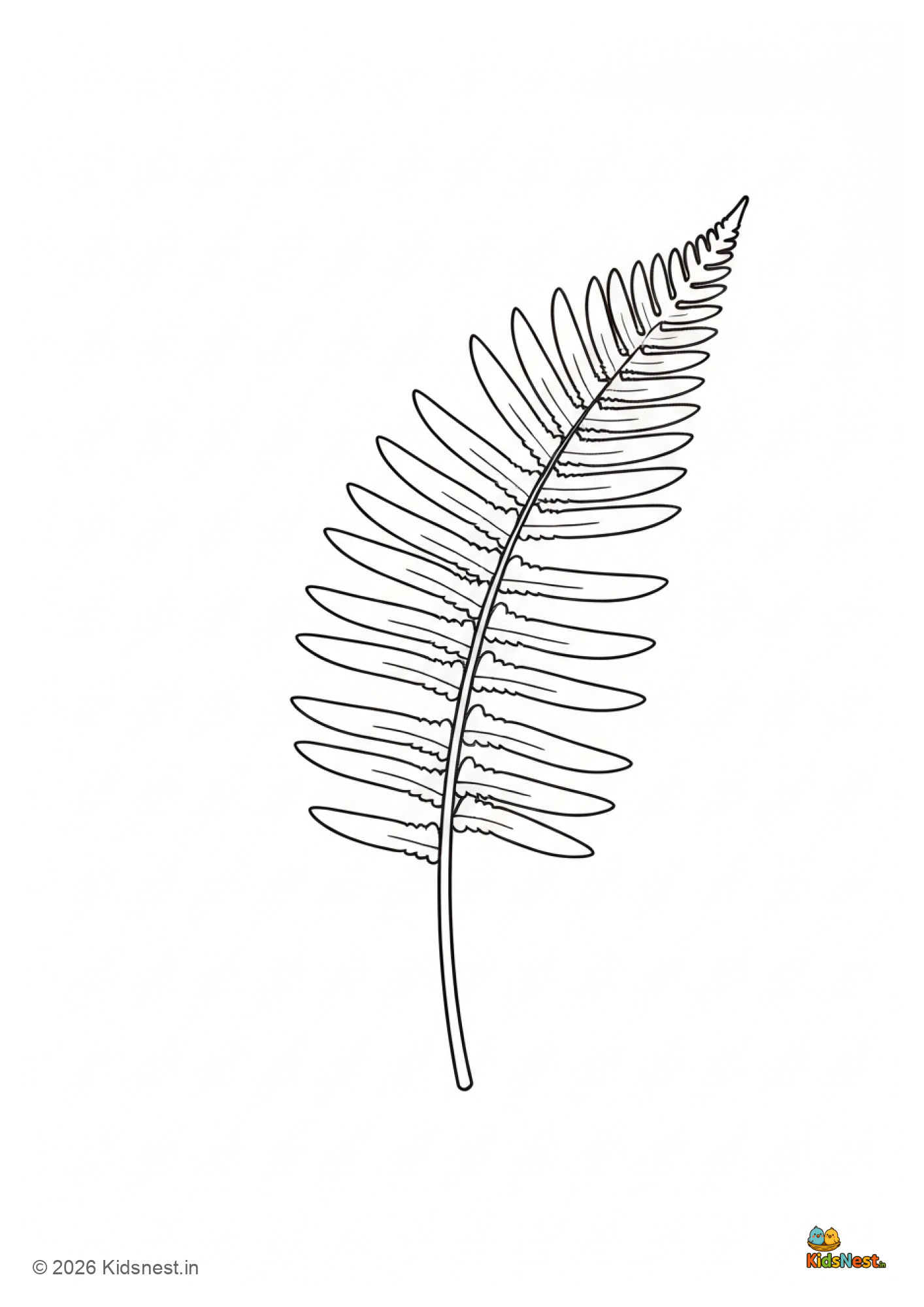 Free Fern Plant Coloring Page for Kids | Printable Worksheet