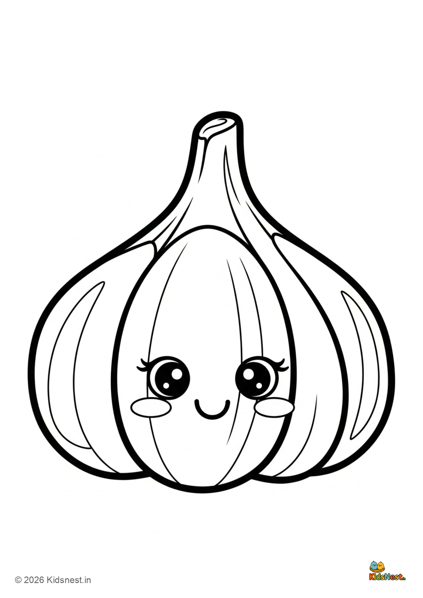 Free Garlic Coloring Page for Kids | Printable Worksheet