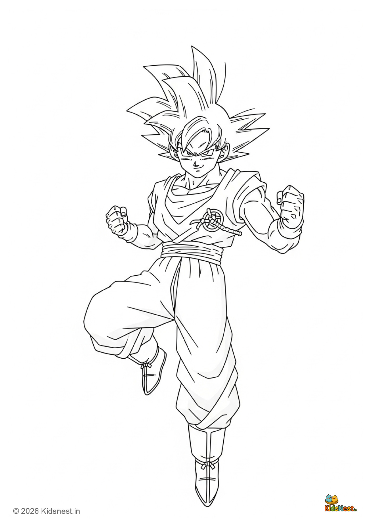 Free Goku Colouring Page | Printable Dragon Ball Activity for Kids