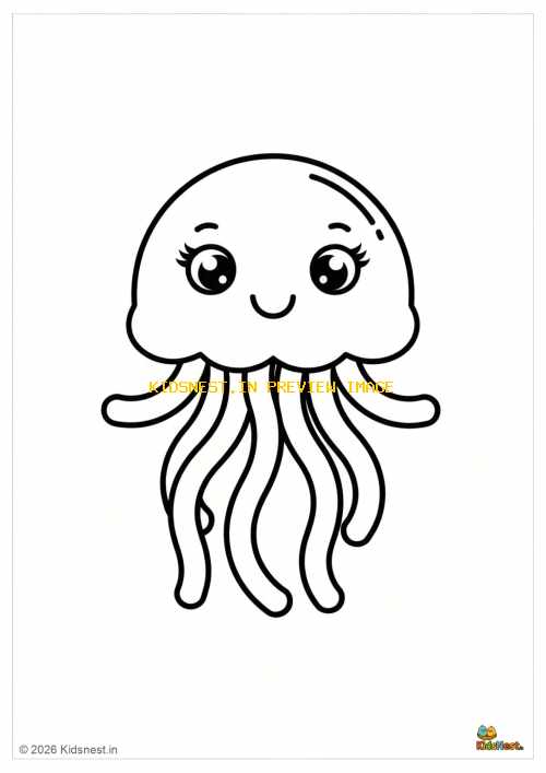 Free Jellyfish Coloring Page for Kids | Printable Activity