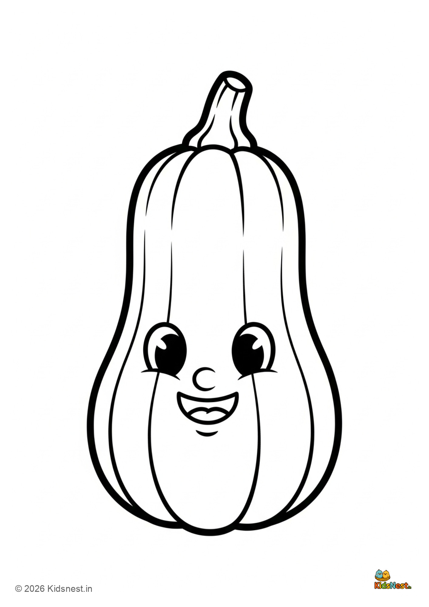 Free Marrow Colouring Page for Kids | Printable Activity