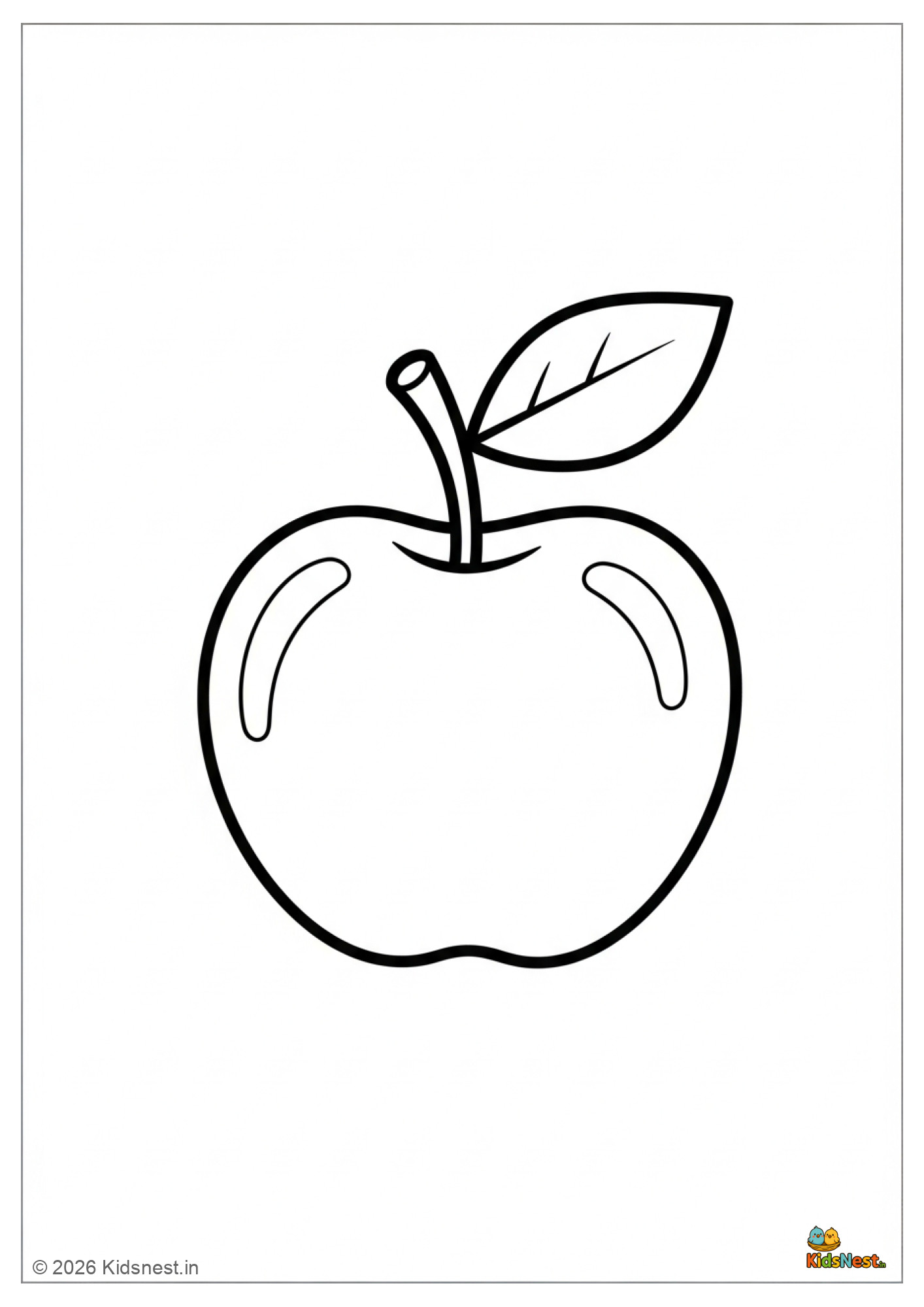 Free Printable Apple Coloring Page for Kids | Educational Fun