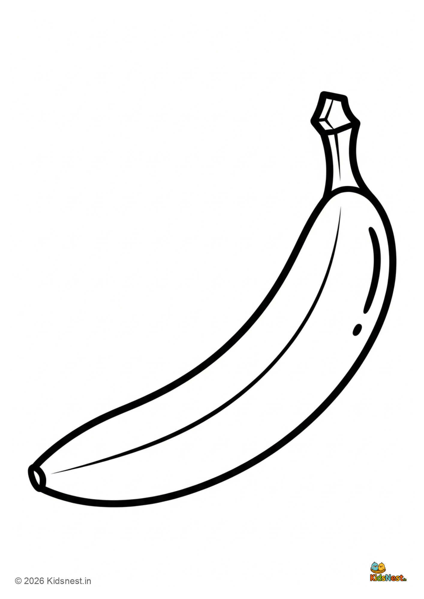 Free Printable Banana Coloring Page for Kids | Fun Activity