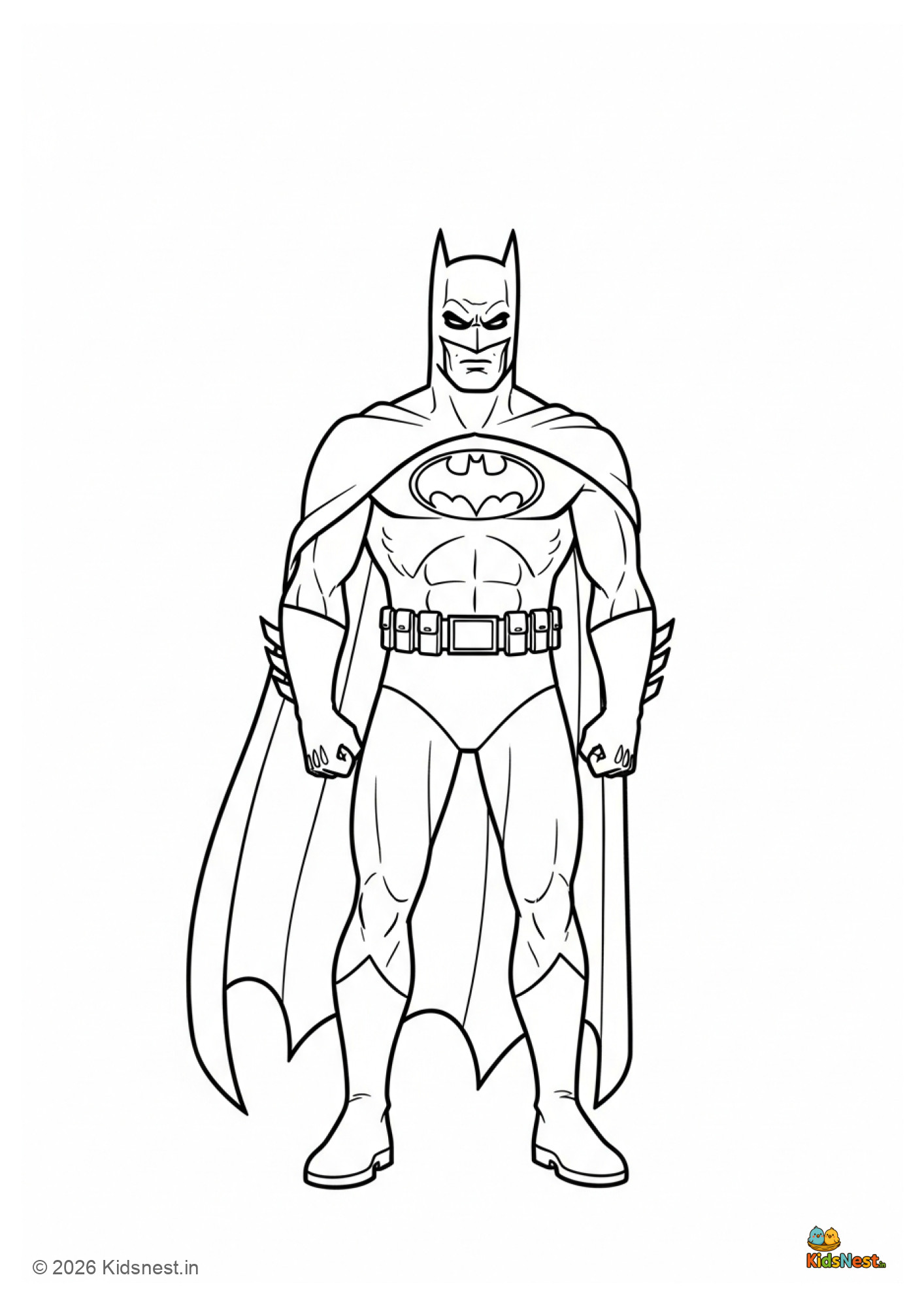 Free Printable Batman Colouring Page for Kids | Educational Fun