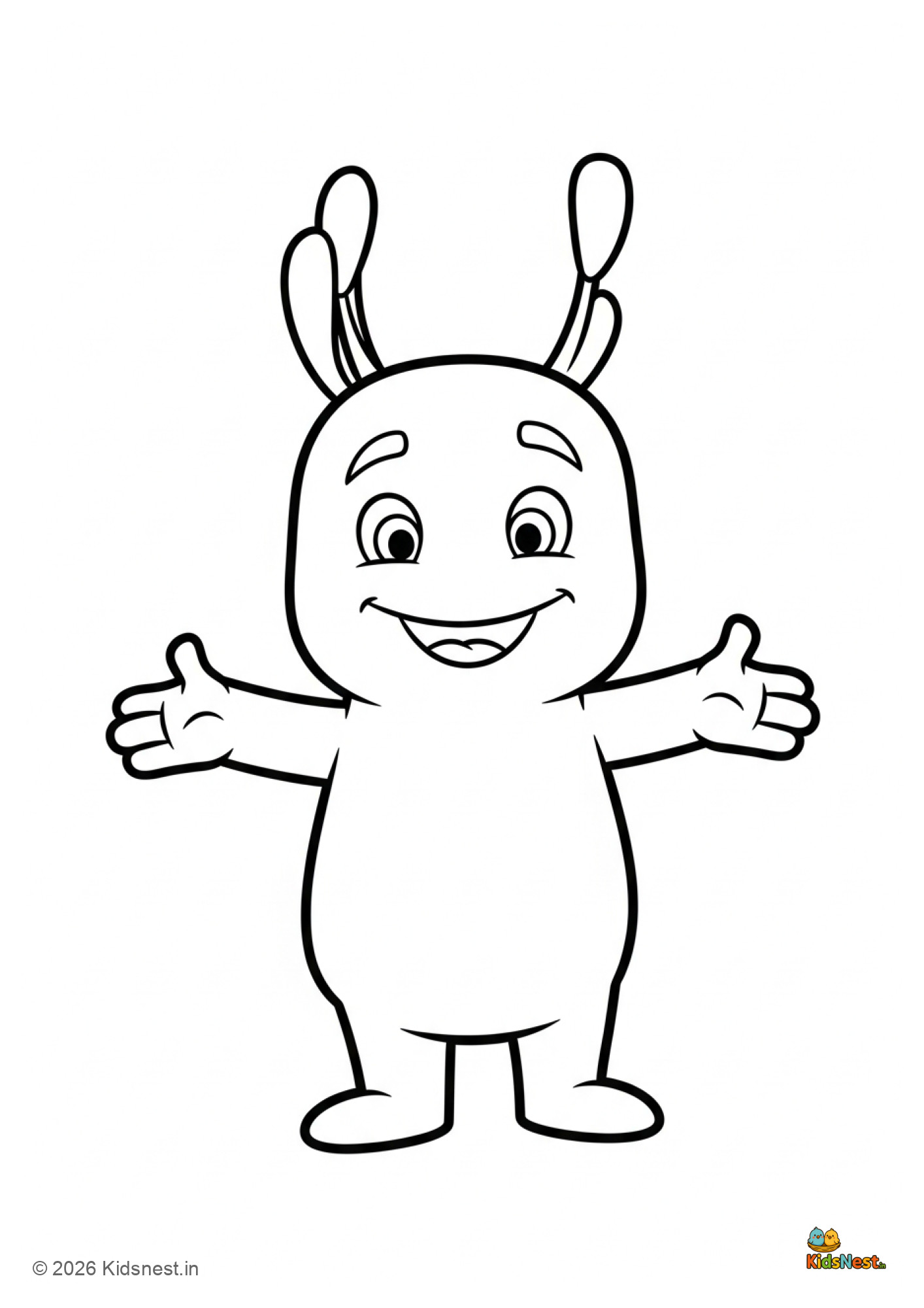 Free Printable Booba Cartoon Coloring Page for Kids