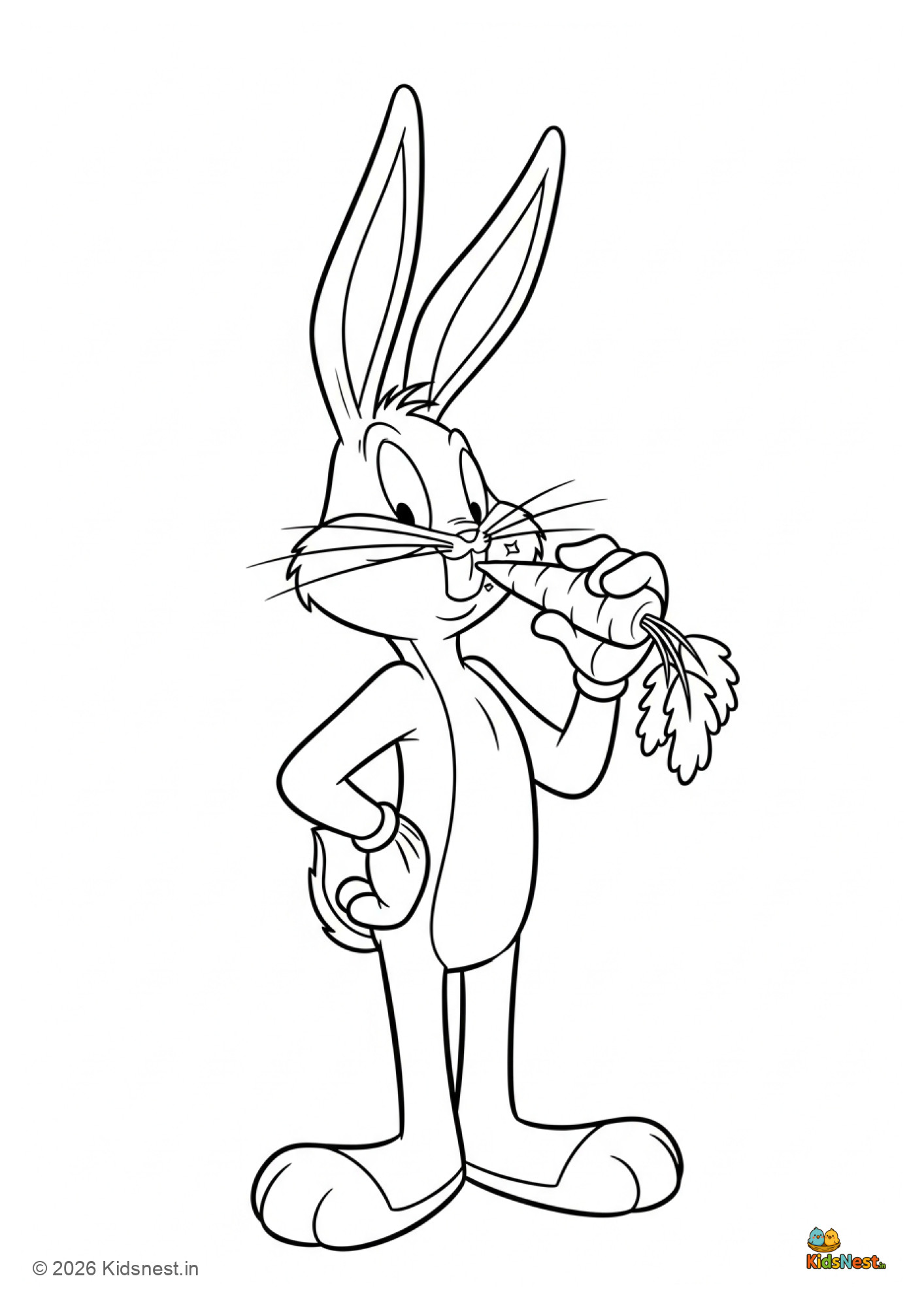 Free Printable Bugs Bunny Coloring Page for Kids | Fun Activity