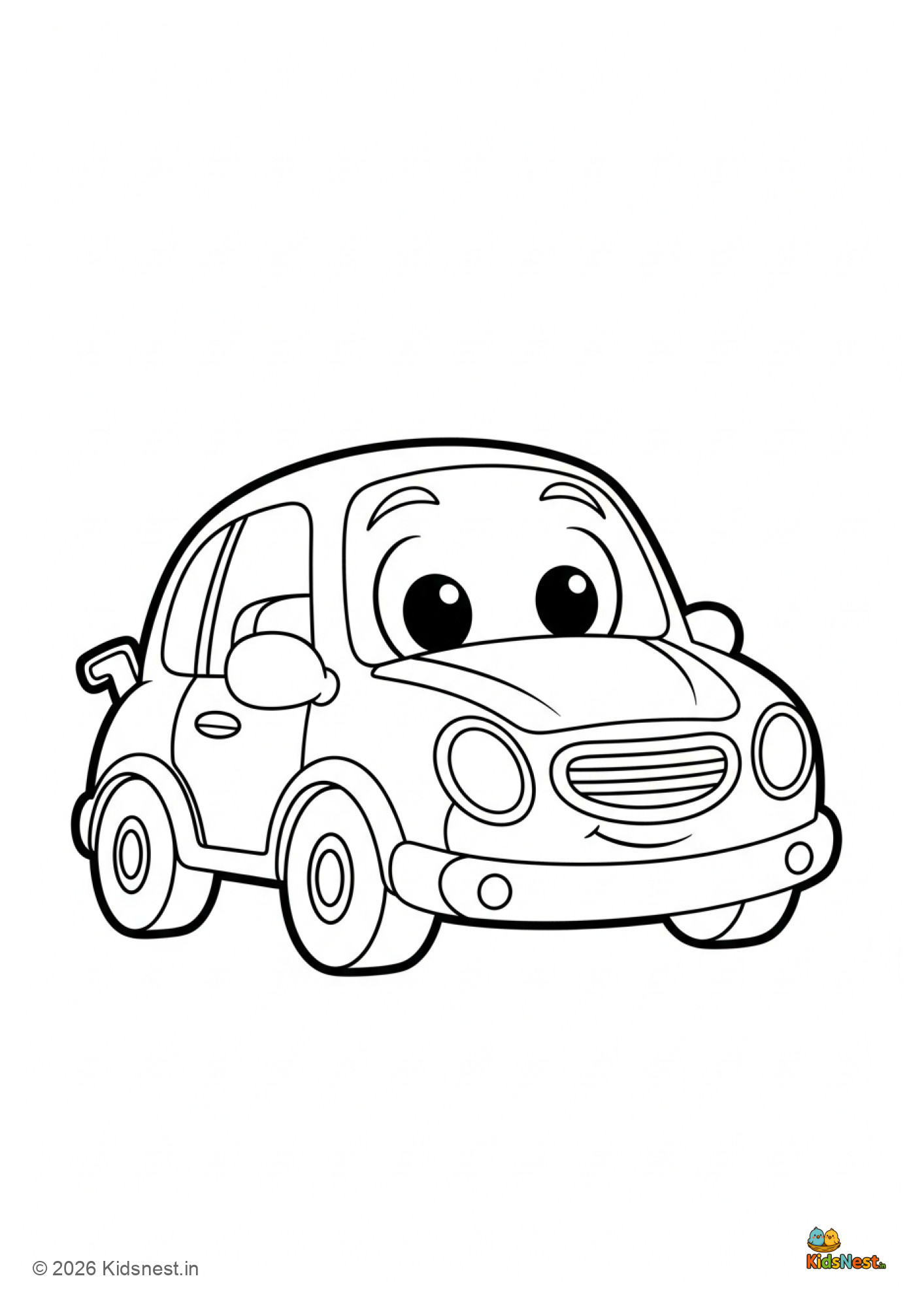 Free Printable Car Coloring Page for Kids | Educational Activity