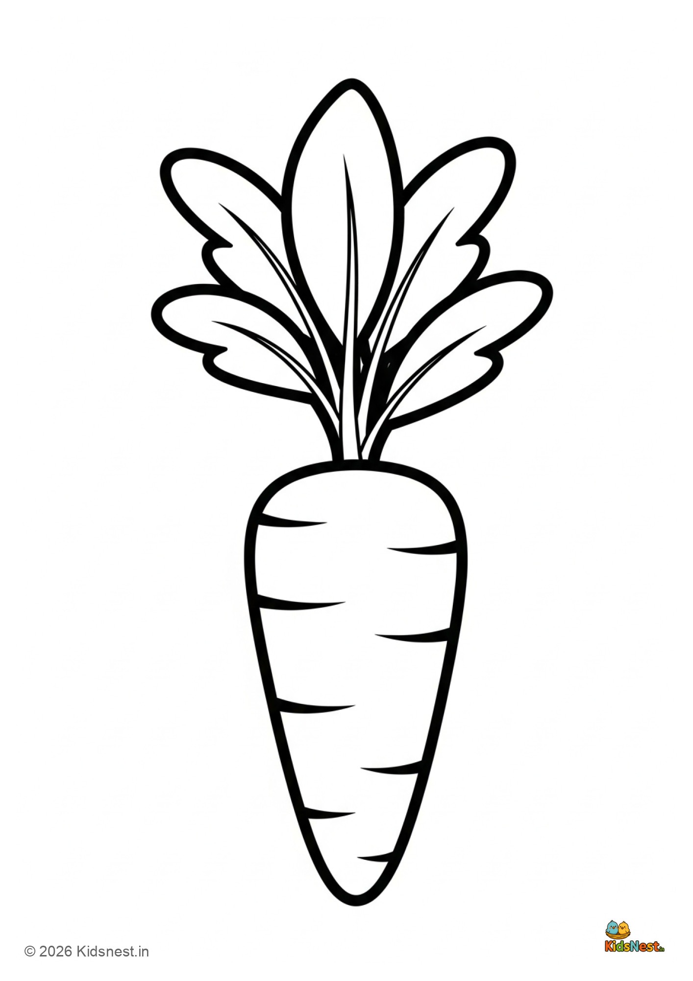Free Printable Carrot Coloring Page for Kids | Fun Activity