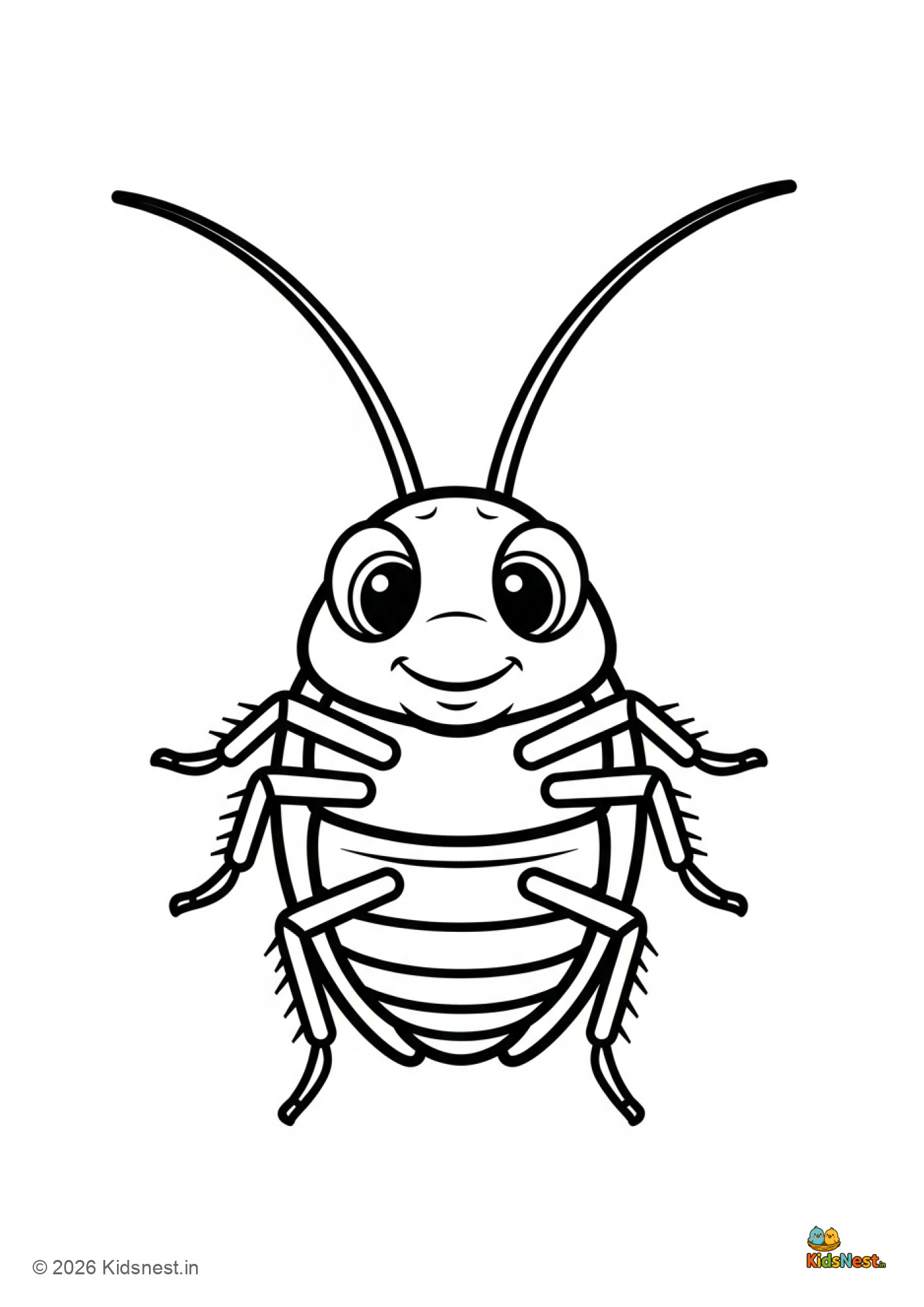 Free Printable Cockroach Coloring Page for Kids | Educational