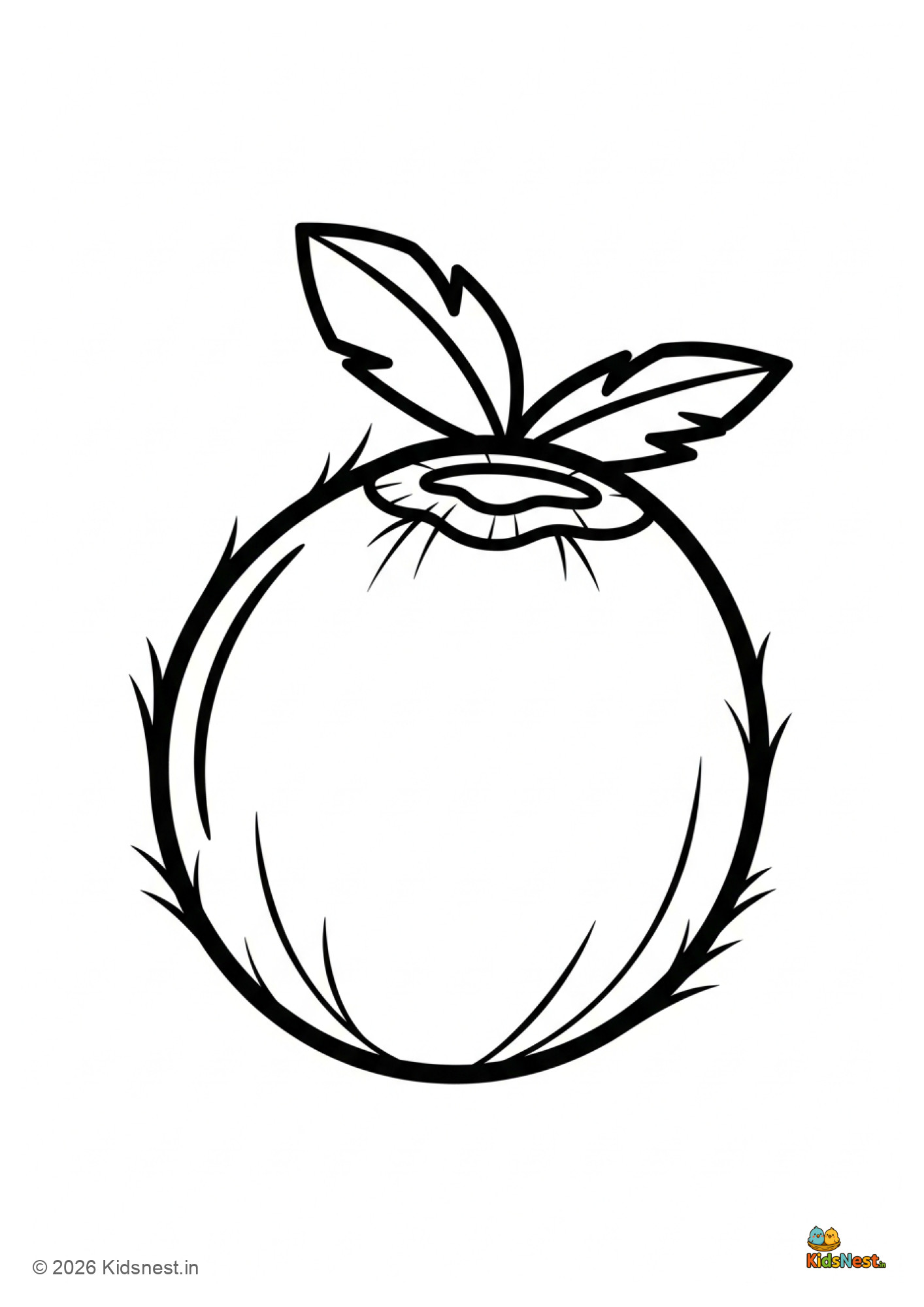 Free Printable Coconut Coloring Page for Kids | Fun Worksheet
