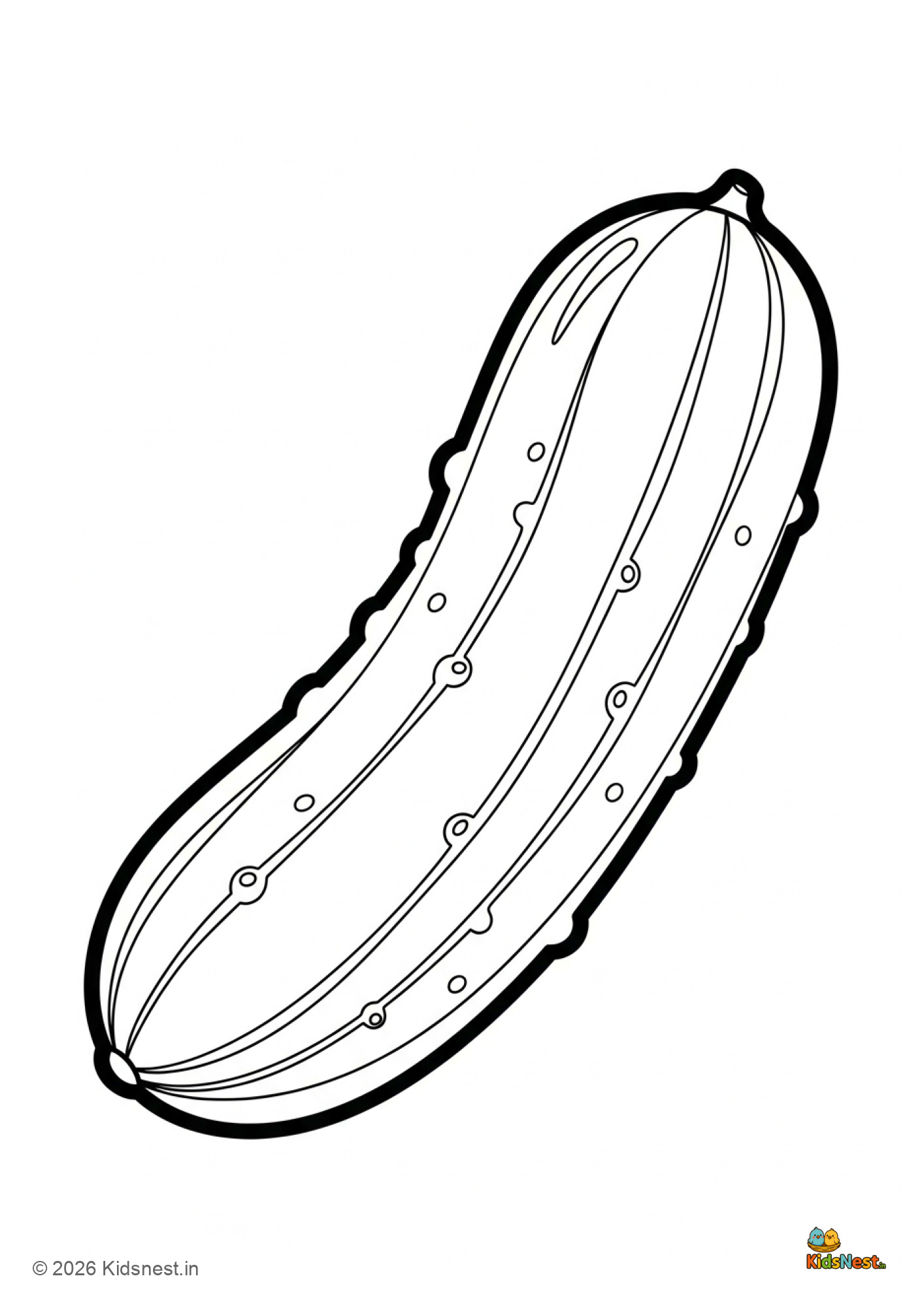 Free Printable Cucumber Coloring Page for Kids