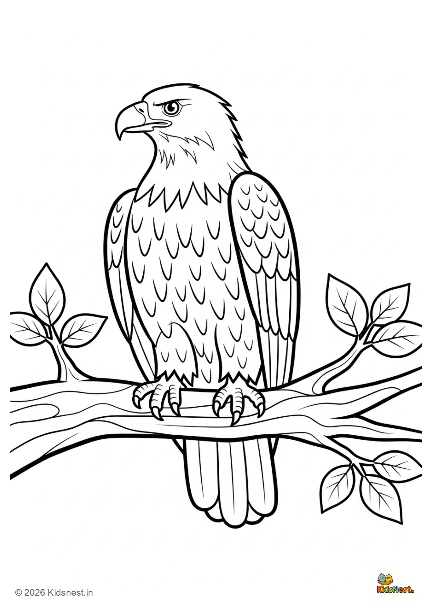 Free Printable Eagle Coloring Page for Kids | Educational Fun