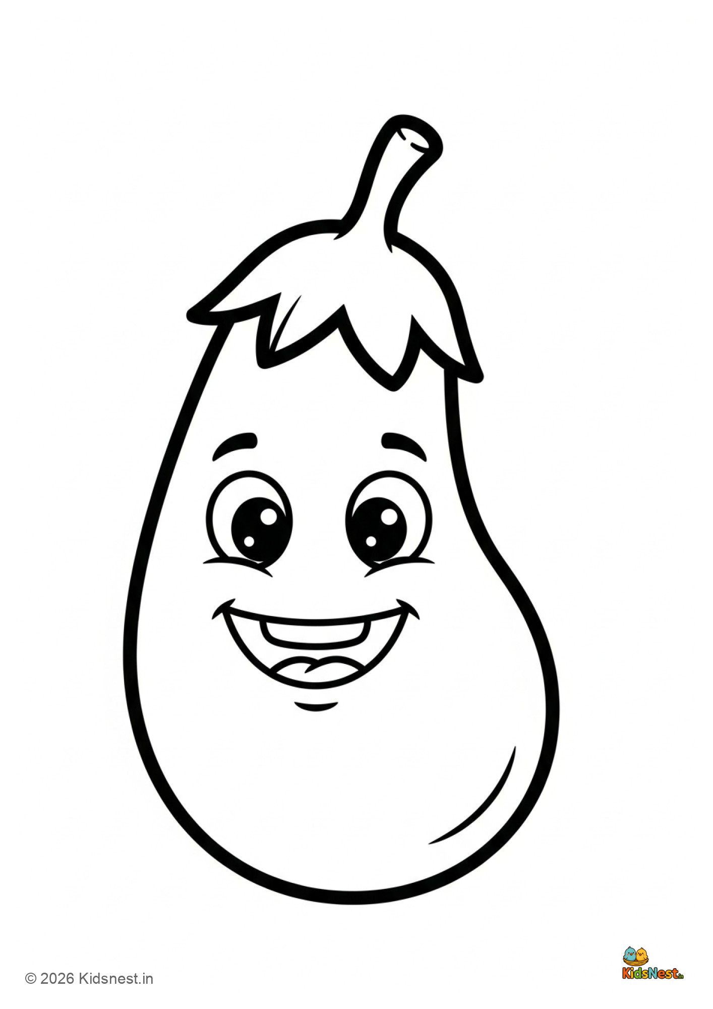 Free Printable Eggplant Coloring Page for Kids