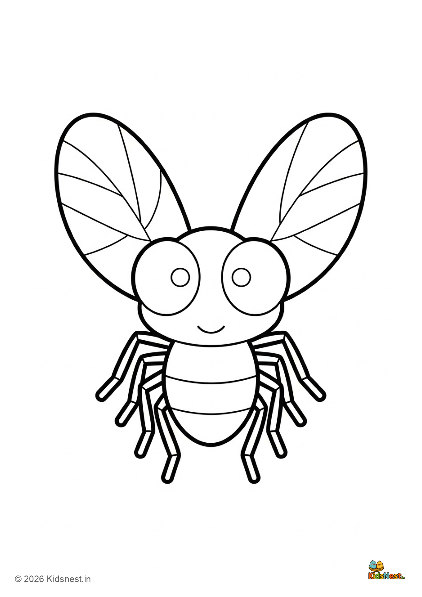 Free Printable Fly Coloring Page for Kids | Educational Activity