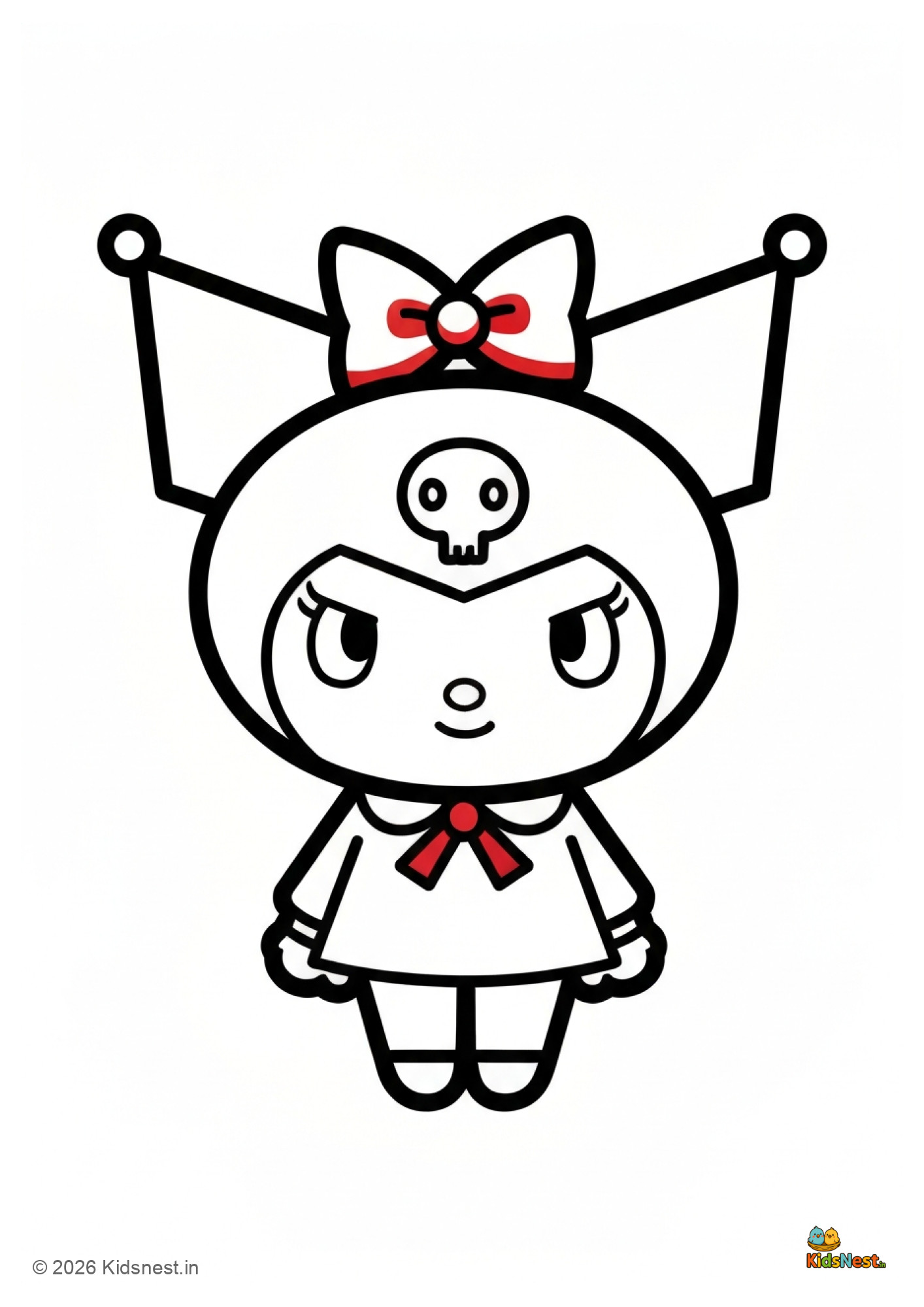 Free Printable Kuromi Coloring Page for Kids | PDF Download
