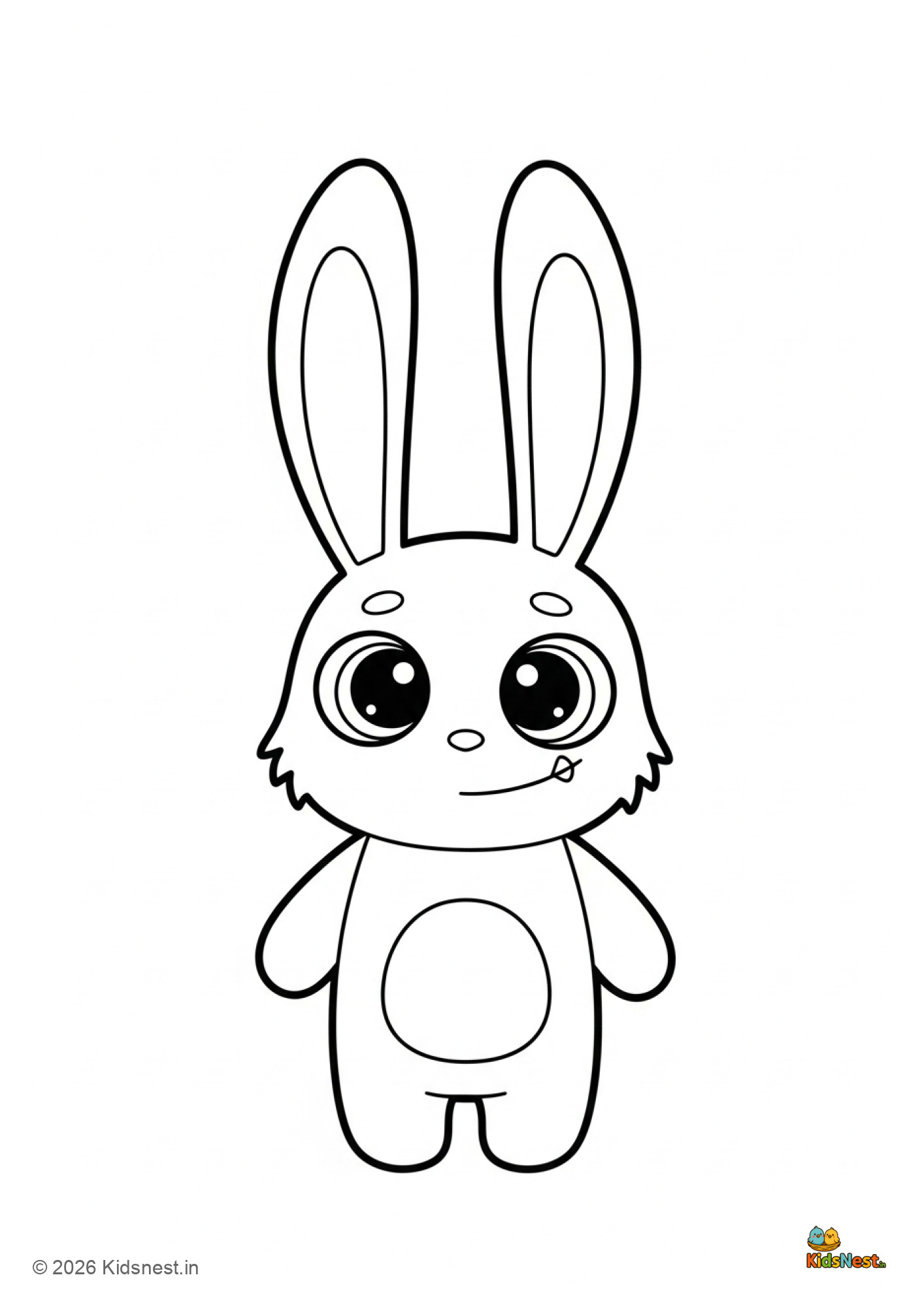 Free Printable Labubu Doll Colouring Page for Kids