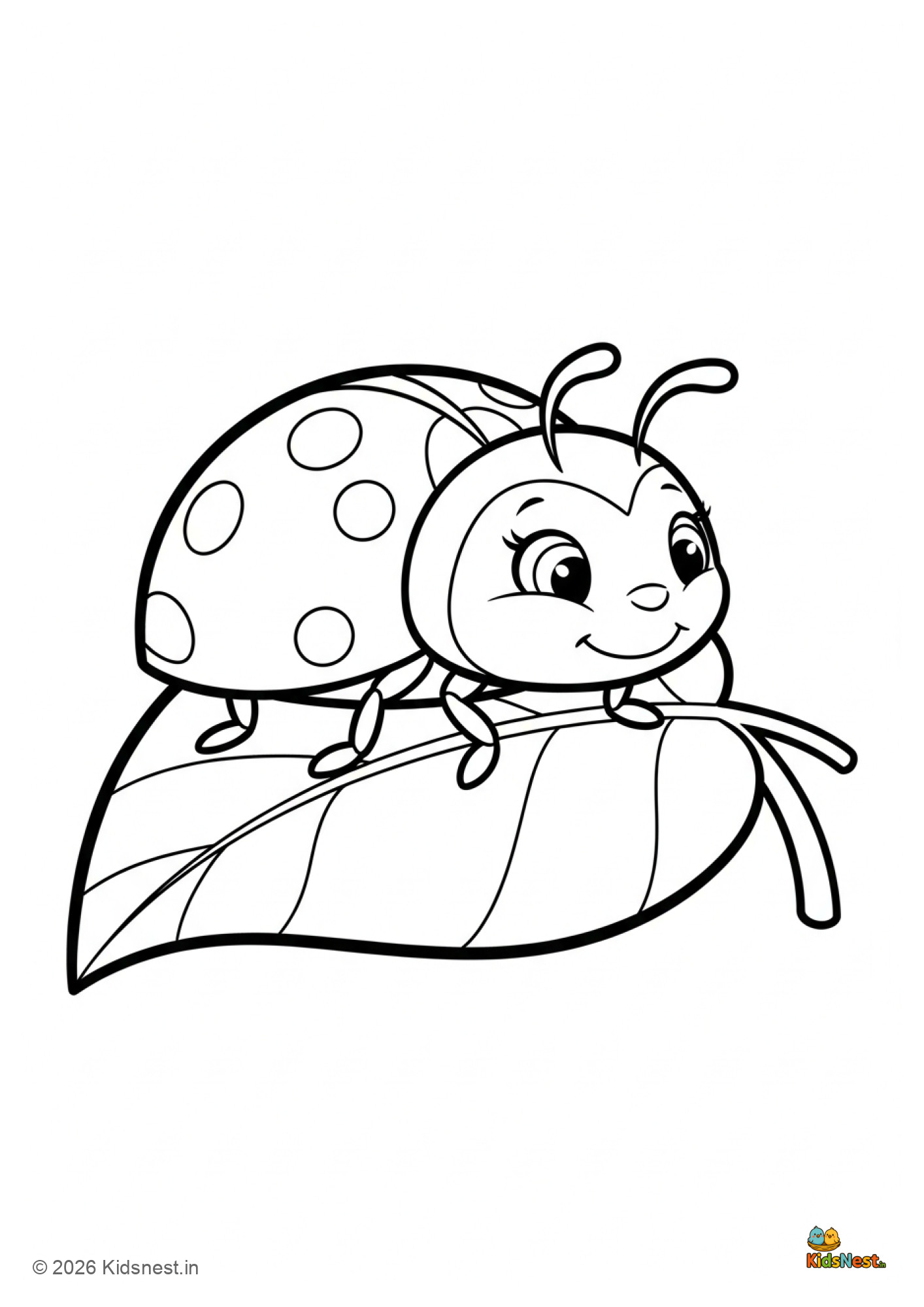 Free Printable Ladybug Coloring Page for Kids | Educational