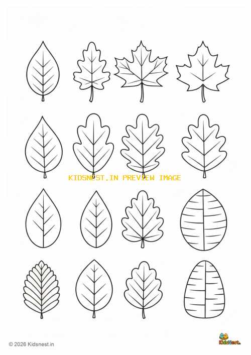 Free Printable Leaves Colouring Page for Kids | Educational