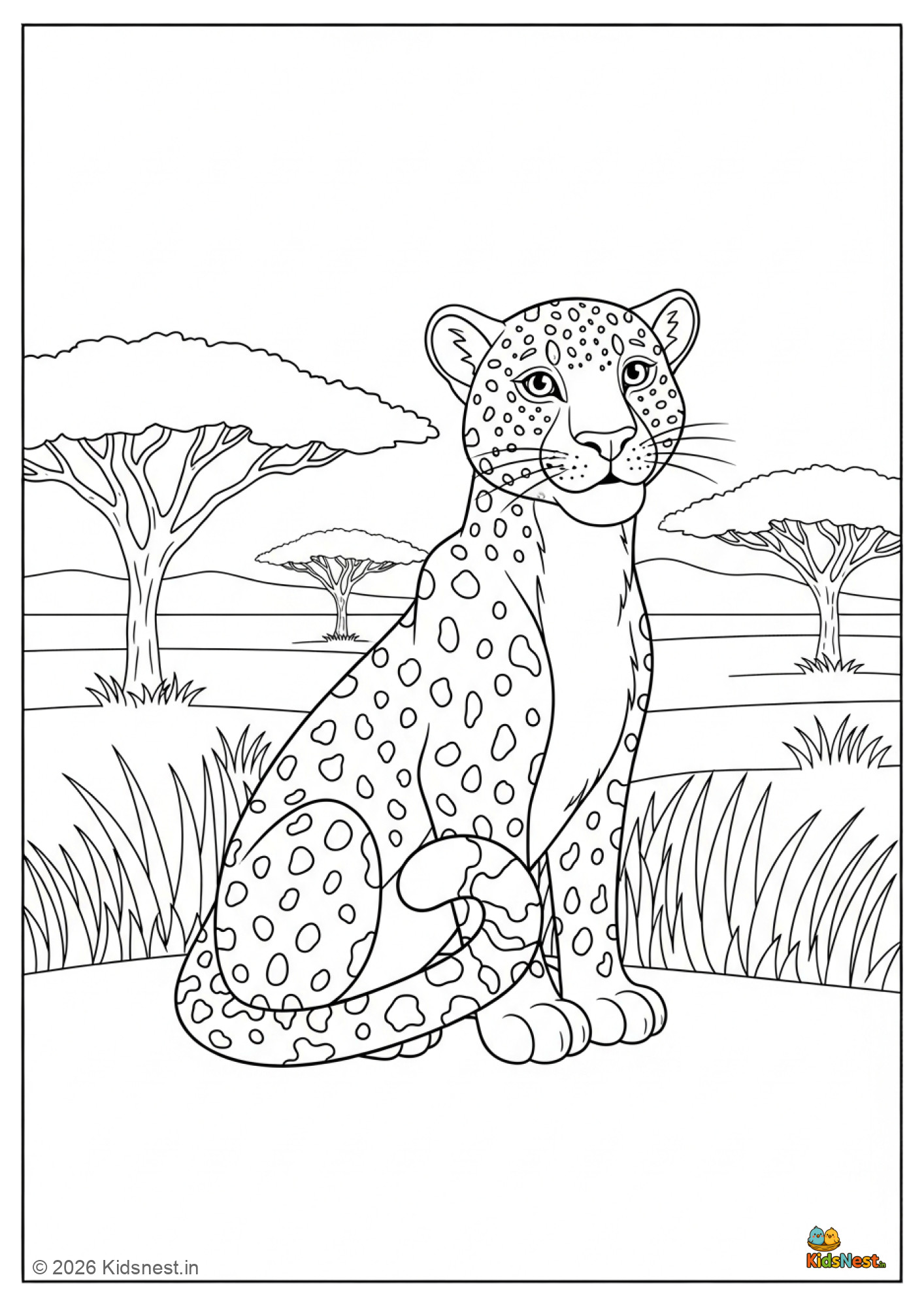 Free Printable Leopard Colouring Page for Kids | Educational Fun