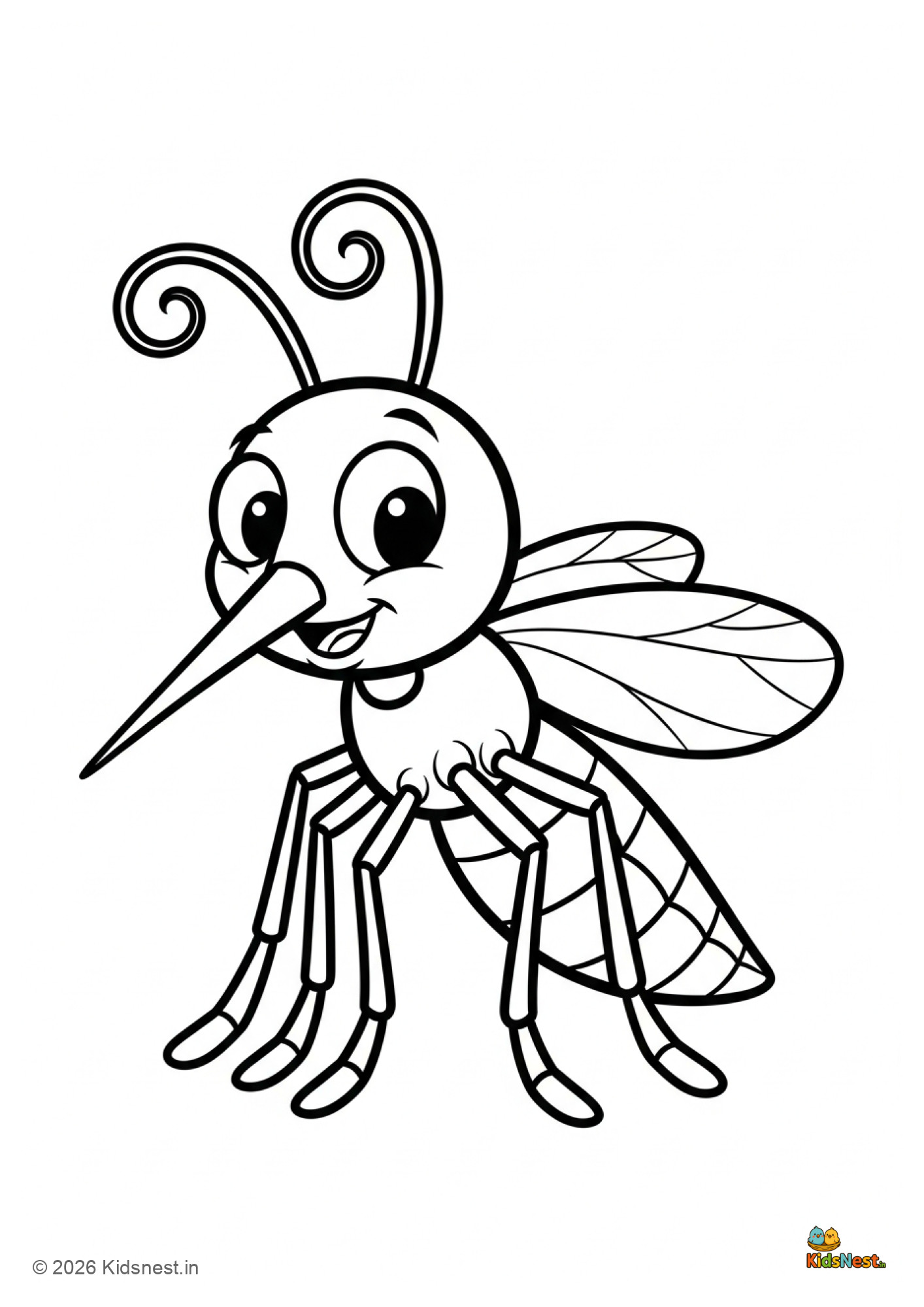 Free Printable Mosquito Coloring Page for Kids | Educational