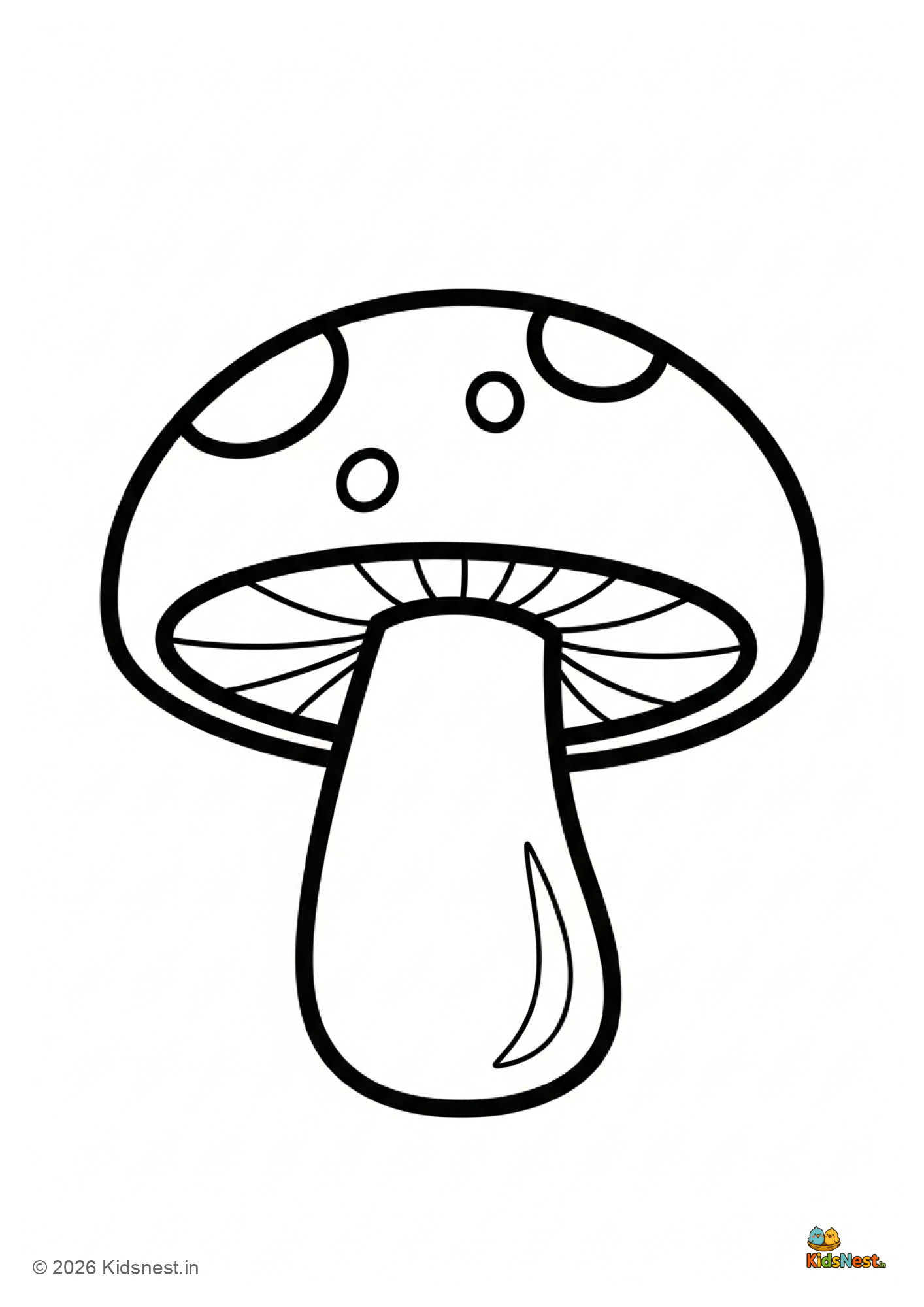Free Printable Mushroom Coloring Page for Kids | Fun Activity