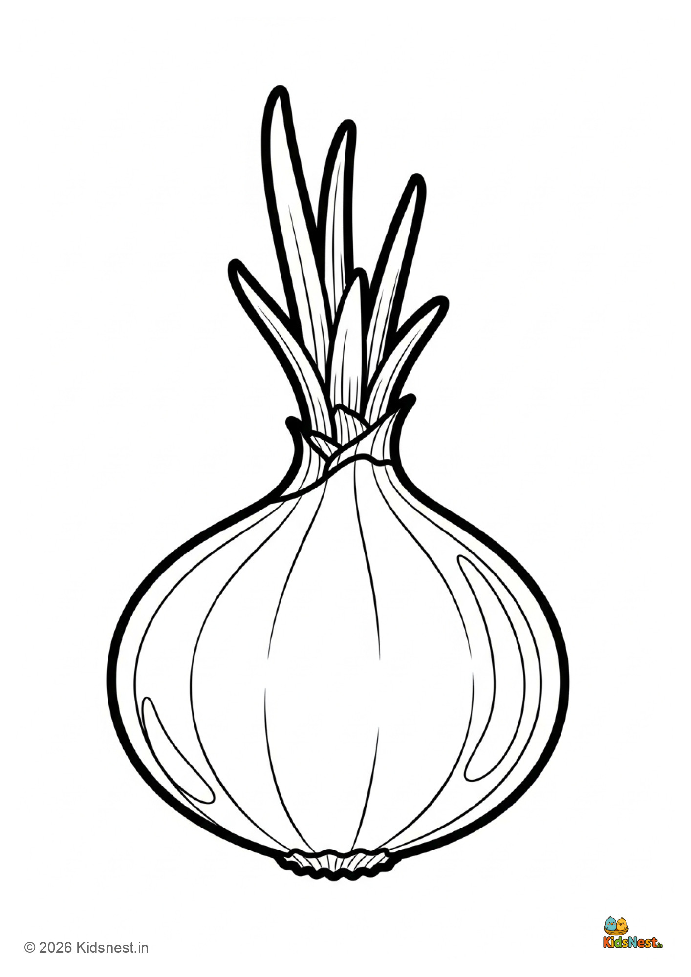 Free Printable Onion Coloring Page for Kids | Educational Art