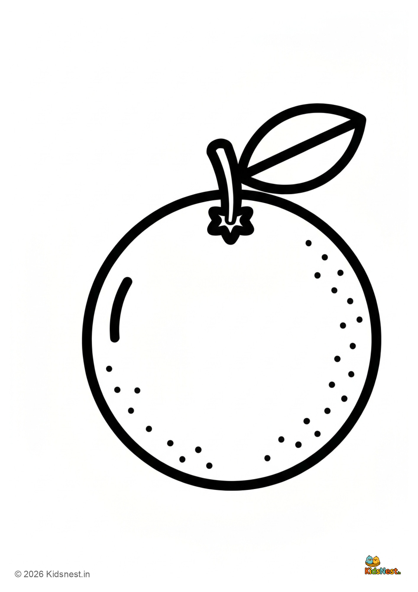 Free Printable Orange Coloring Page for Kids | Educational Art