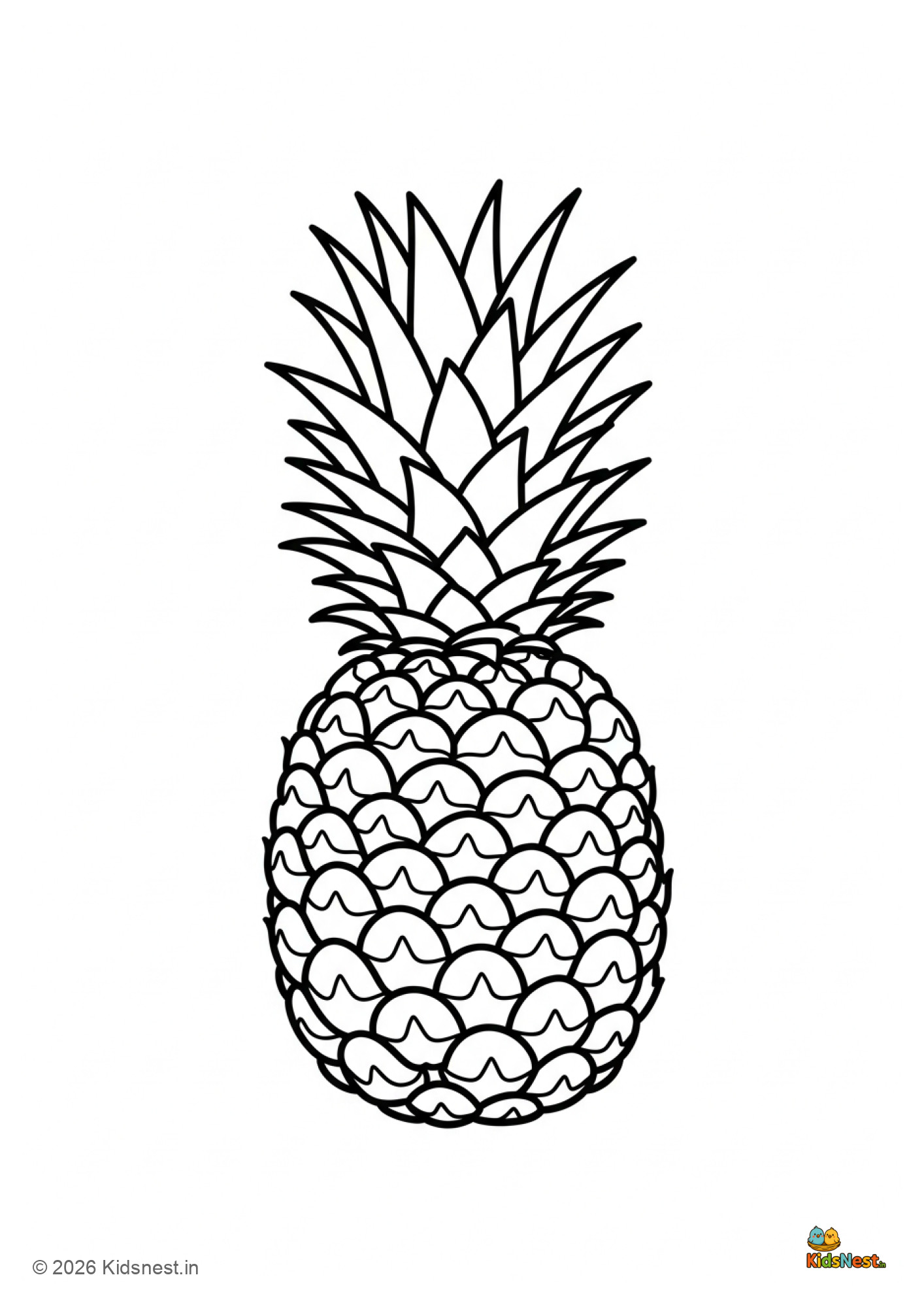 Free Printable Pineapple Coloring Page for Kids