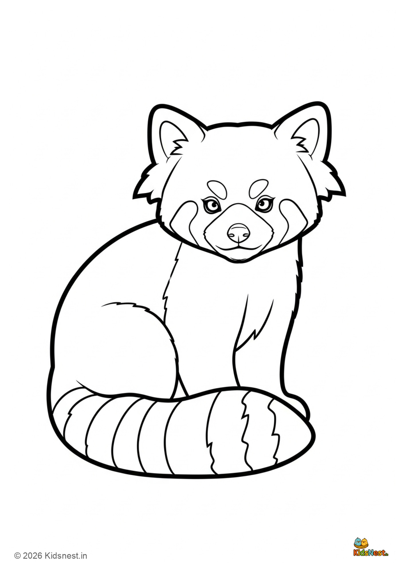 Free Printable Red Panda Colouring Page for Kids | PDF