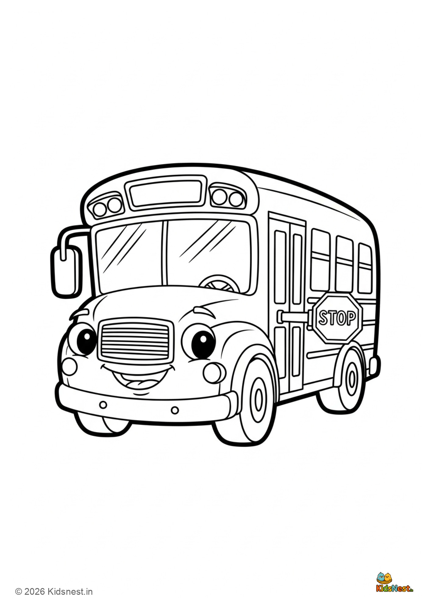 Free Printable School Bus Coloring Page for Kids | Fun Activity