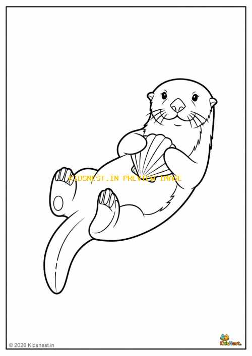 Free Printable Sea Otter Coloring Page for Kids | Fun Activity