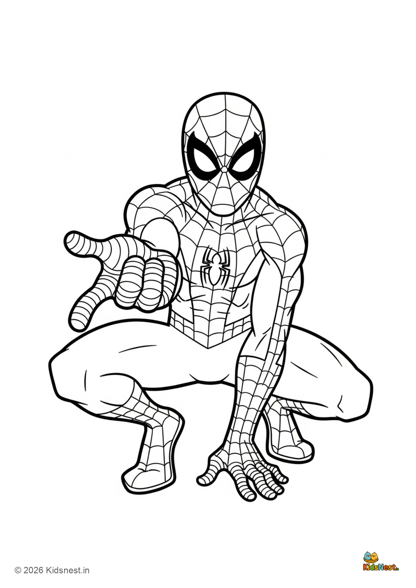 Free Printable Spider-Man Coloring Page for Kids