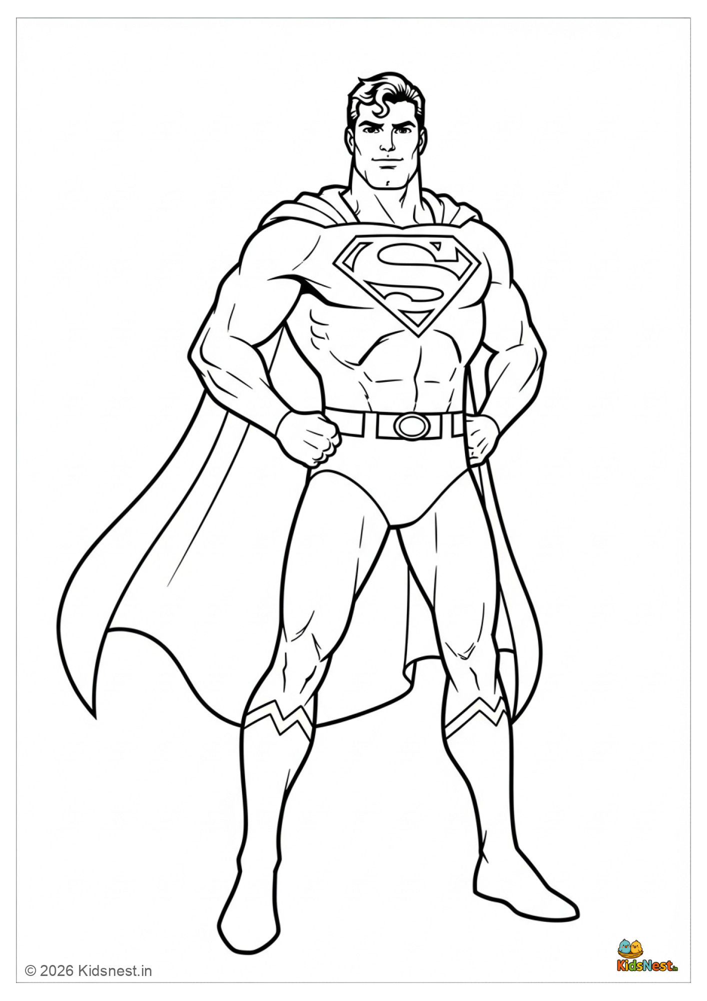 Free Printable Superman Coloring Page for Kids | Fun Activity