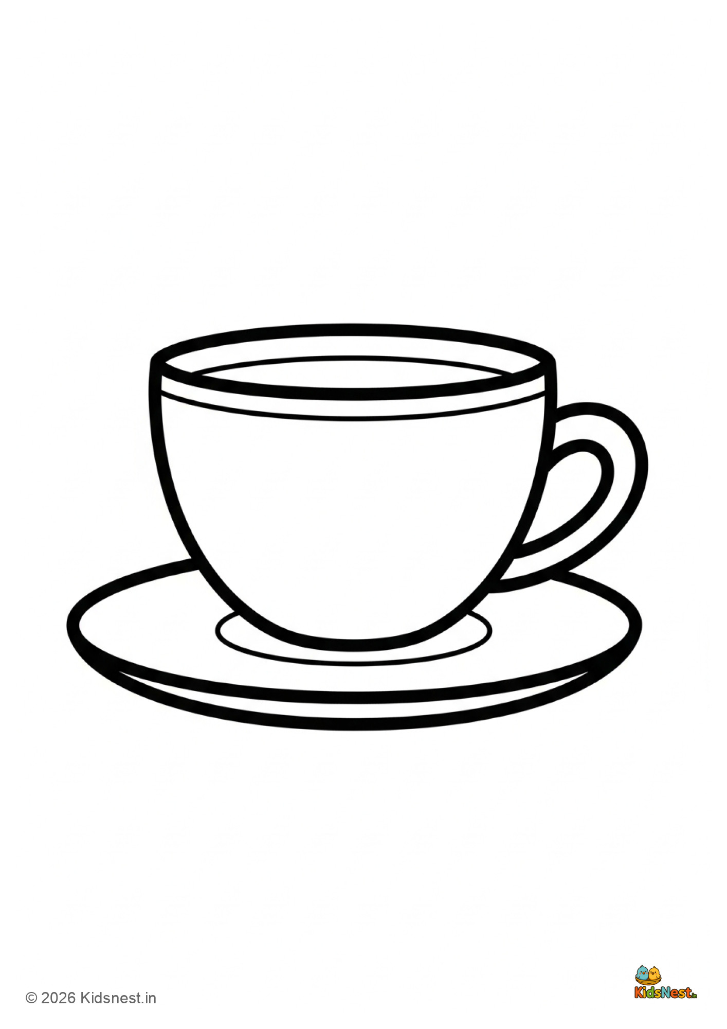 Free Printable Tea Cup Colouring Page for Kids | Educational