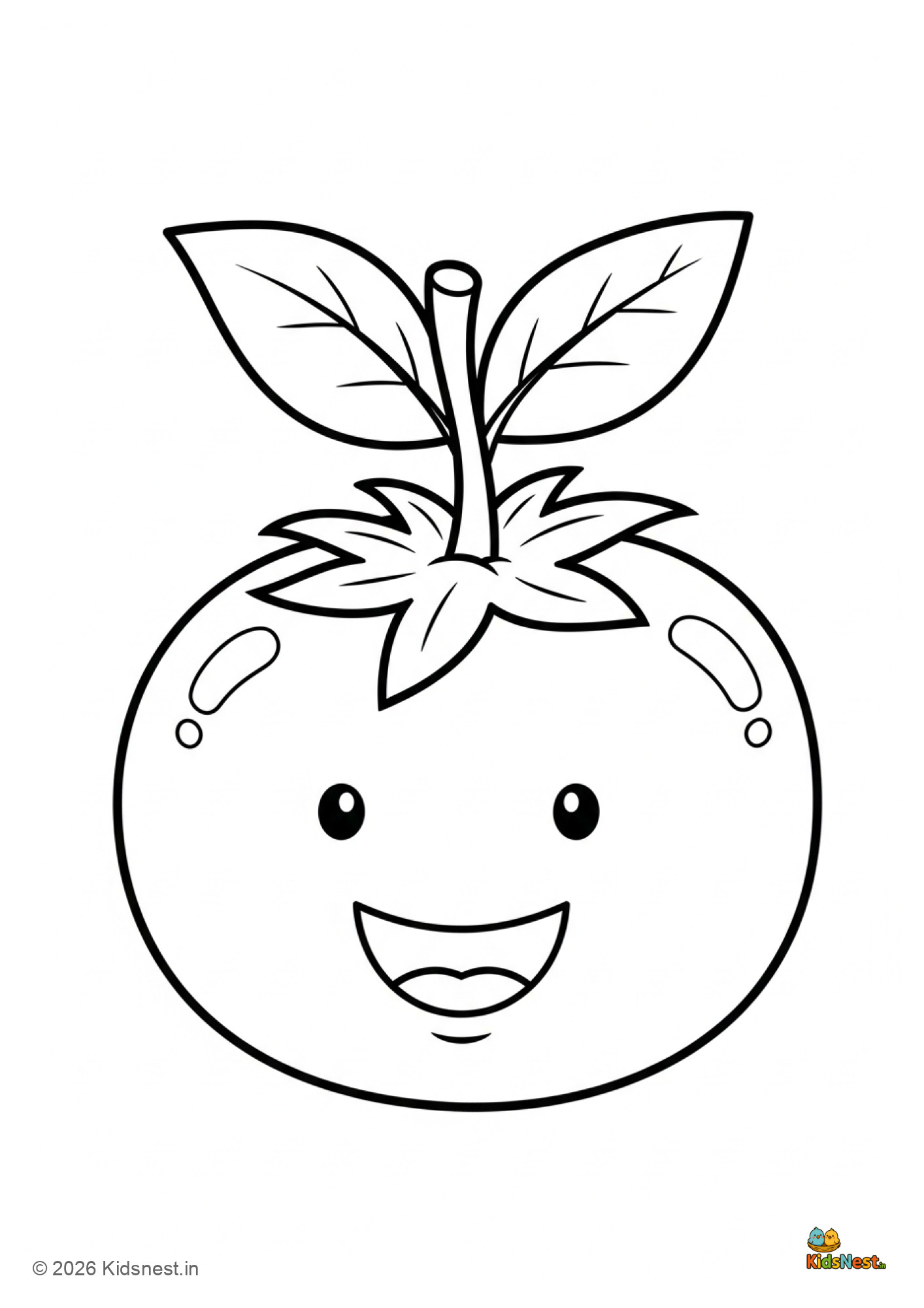 Free Printable Tomato Coloring Page for Kids | Educational Fun