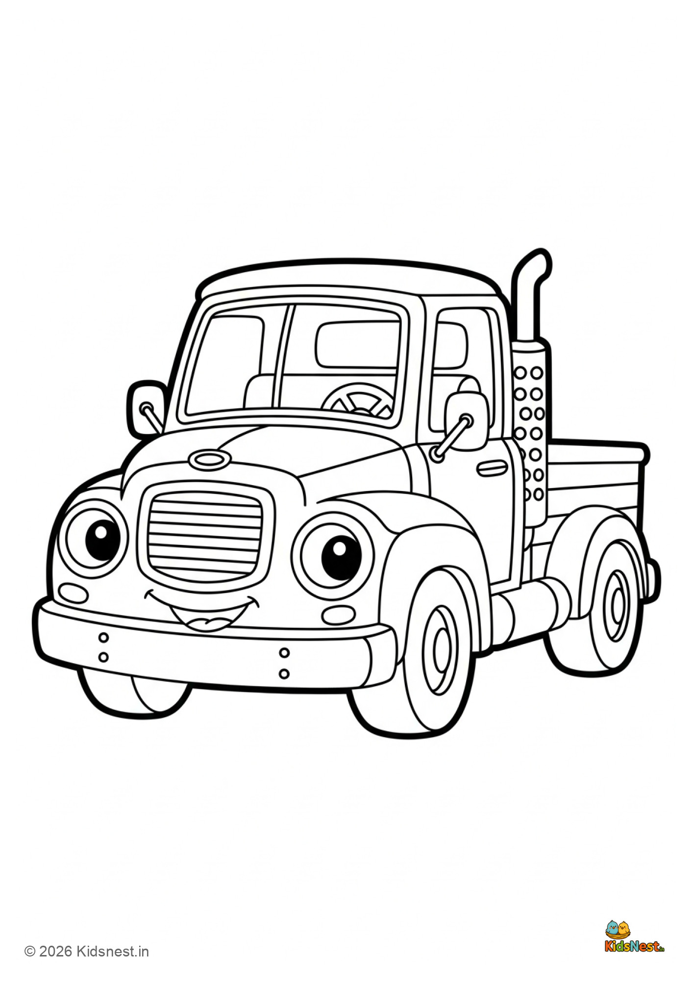 Free Printable Truck Coloring Page for Kids | Educational Fun