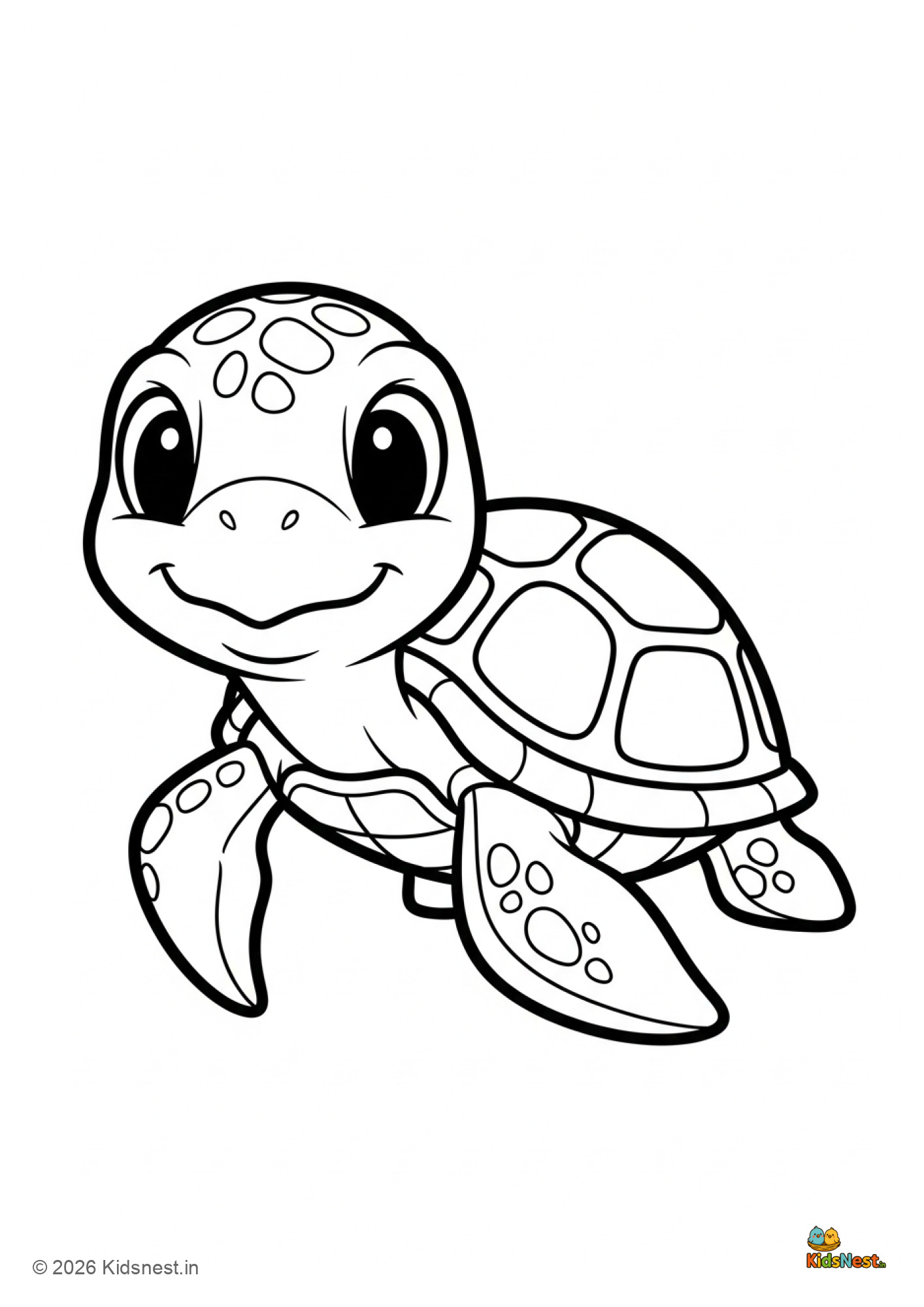 Free Printable Turtle Colouring Page for Kids | Educational Art